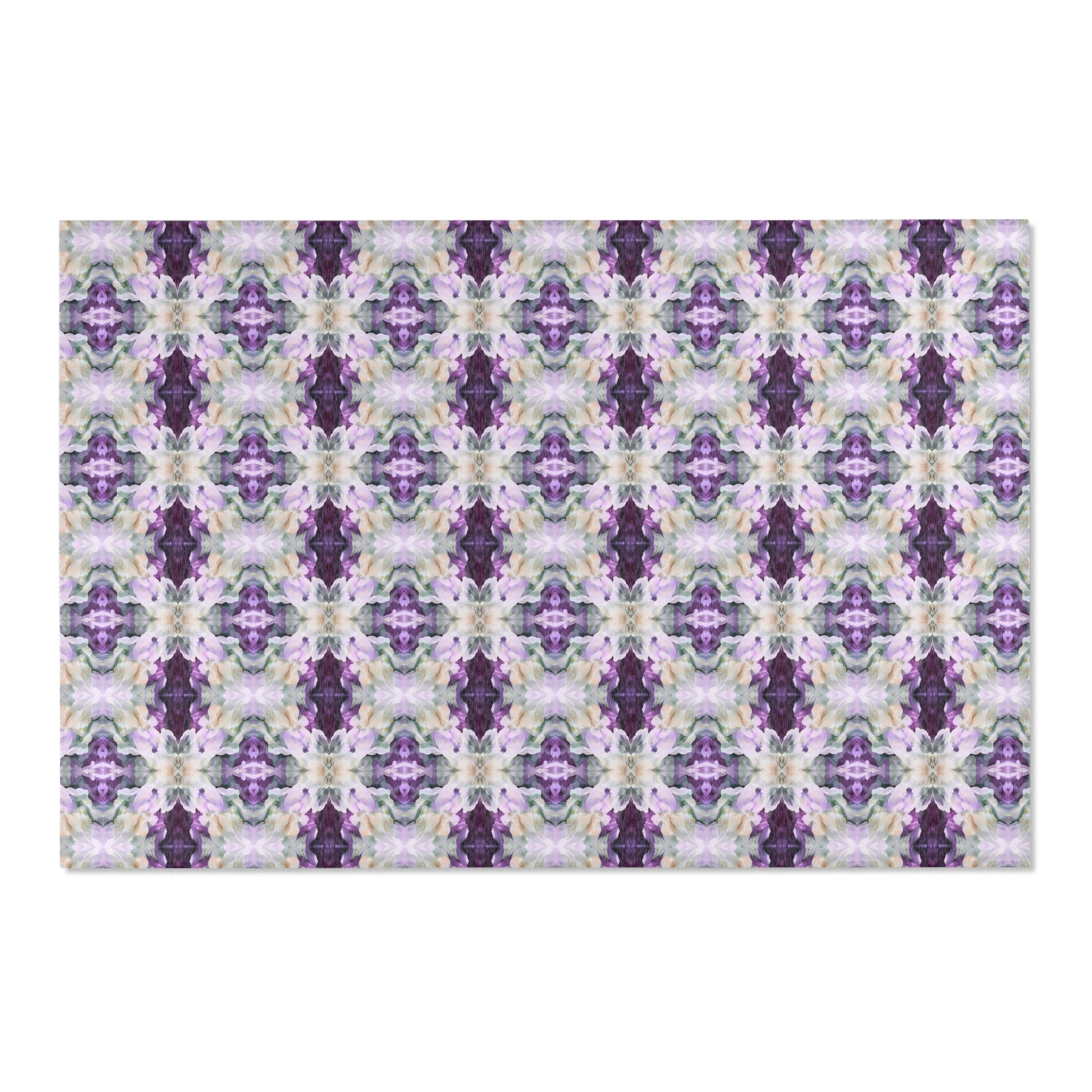 Abstract Large Area Rug | Purple Symmetry Watercolor Rug