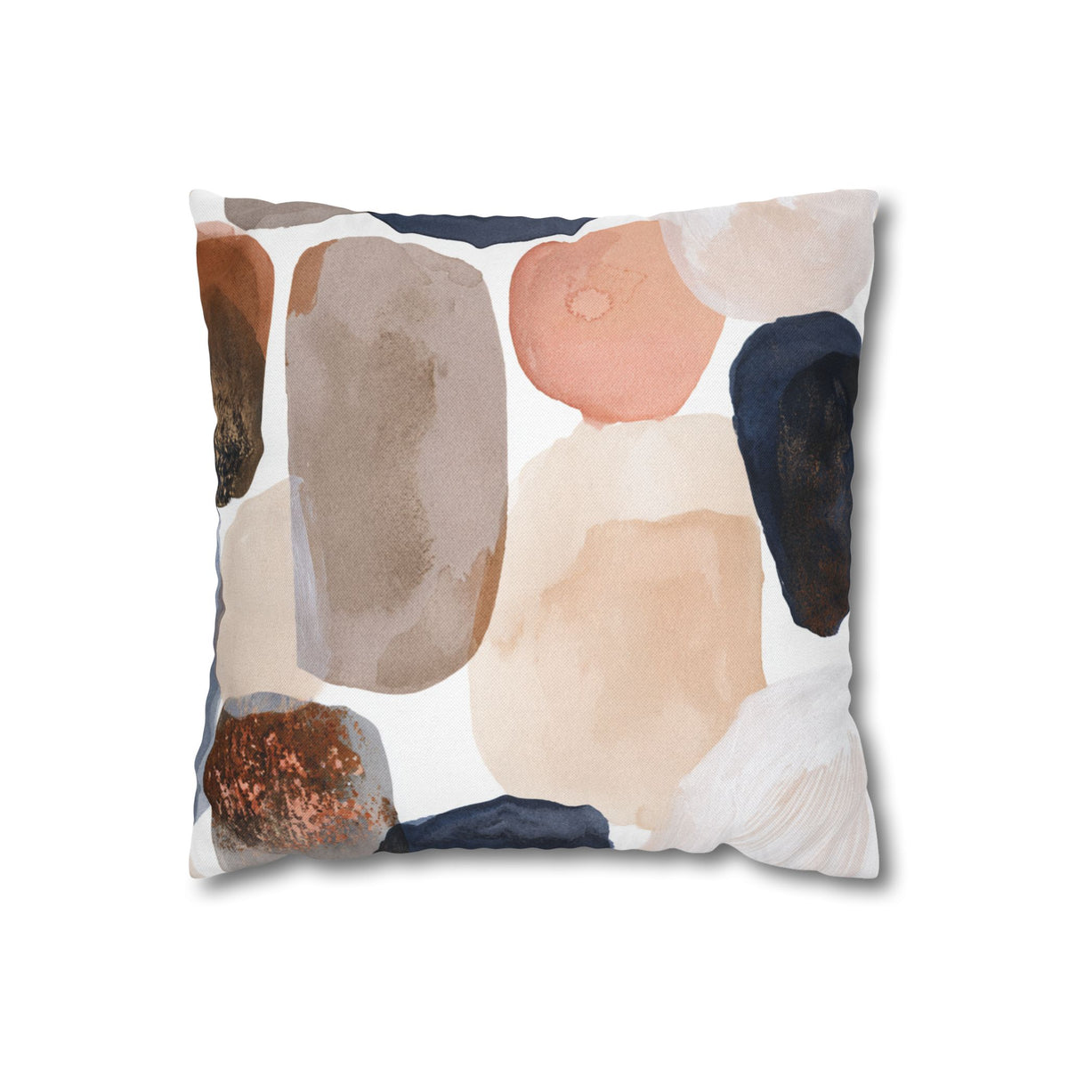 Abstract Pillow Cover | Navy Rust Pebble Stone Pillowcase
