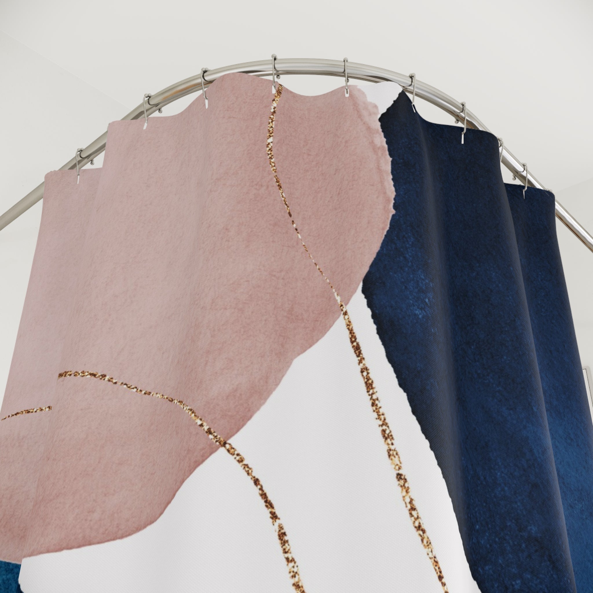 Abstract Shower Curtain, Blue, Blush