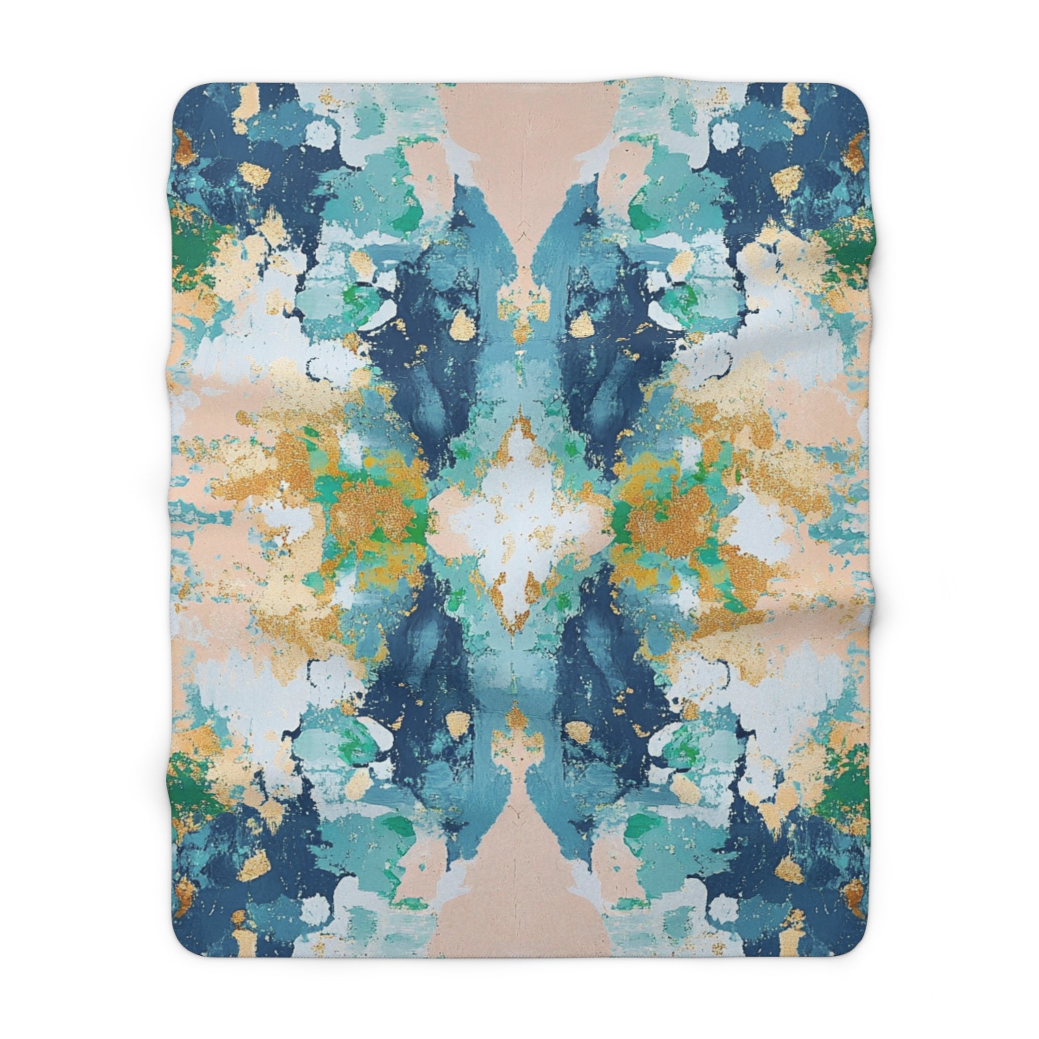 AbstractThrow Blanket | Blue Pink Beige