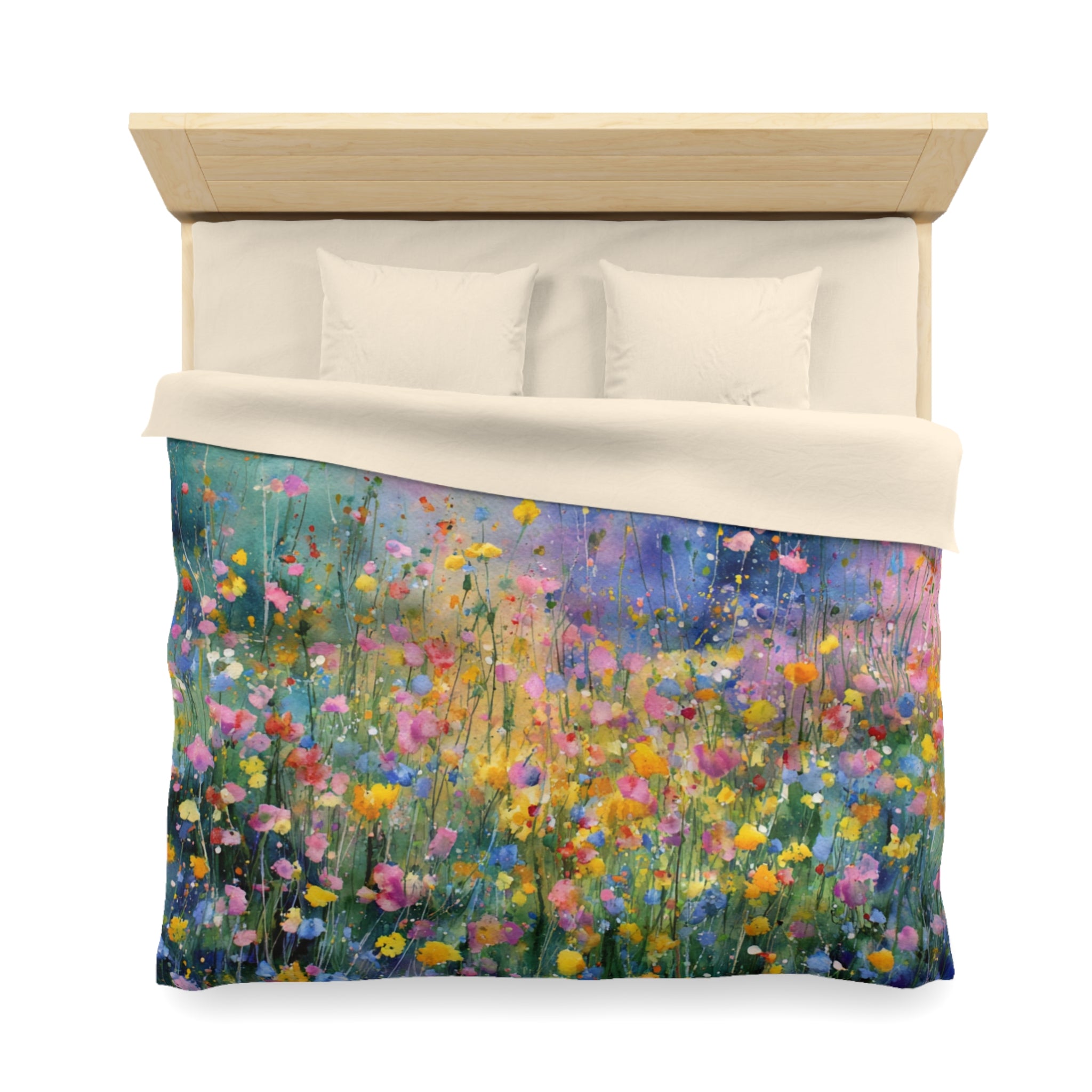 Floral Duvet, Pillow Cover | Blue Yellow Bedroom Decor