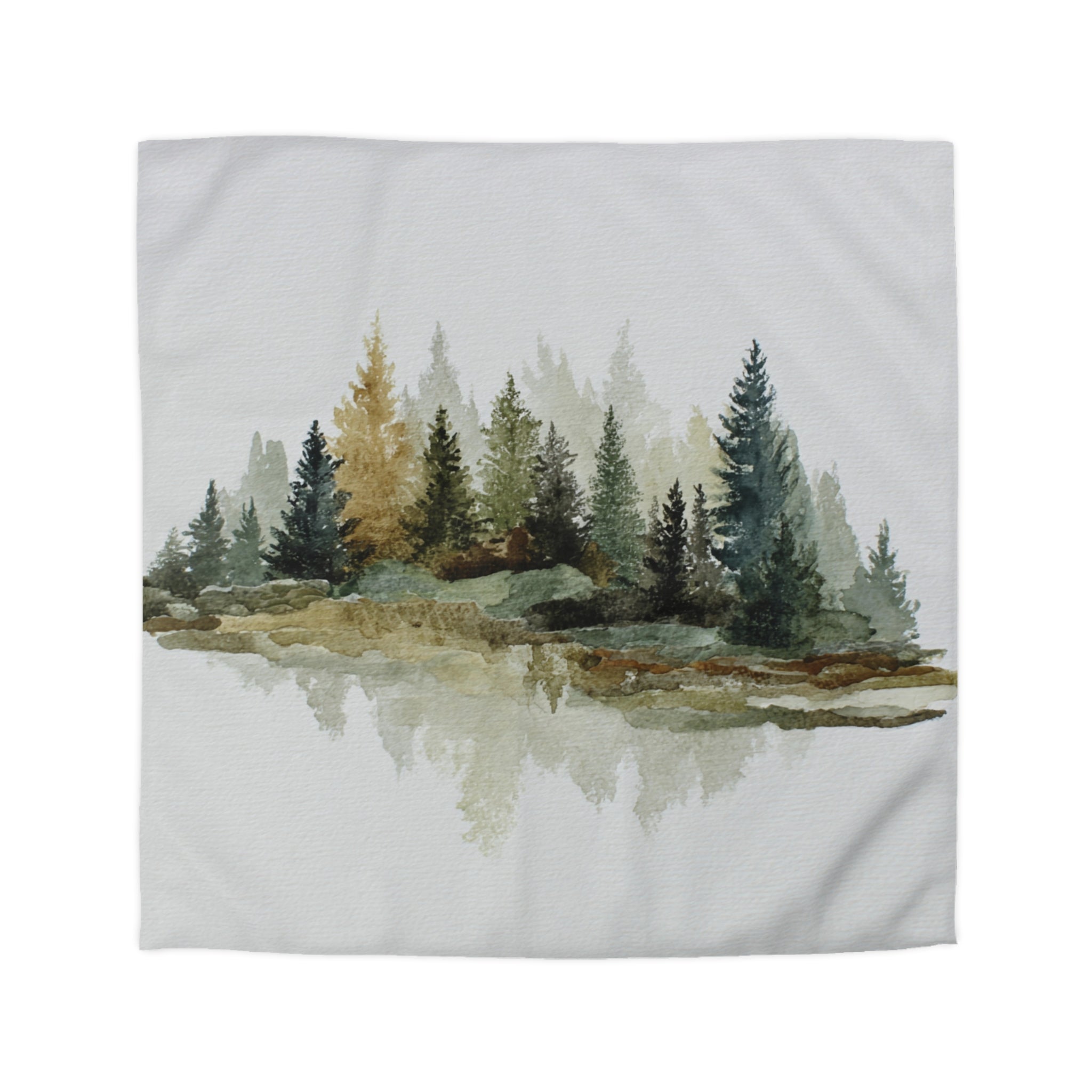 Nature Duvet, Pillow Cover | White Green Bedroom Decor
