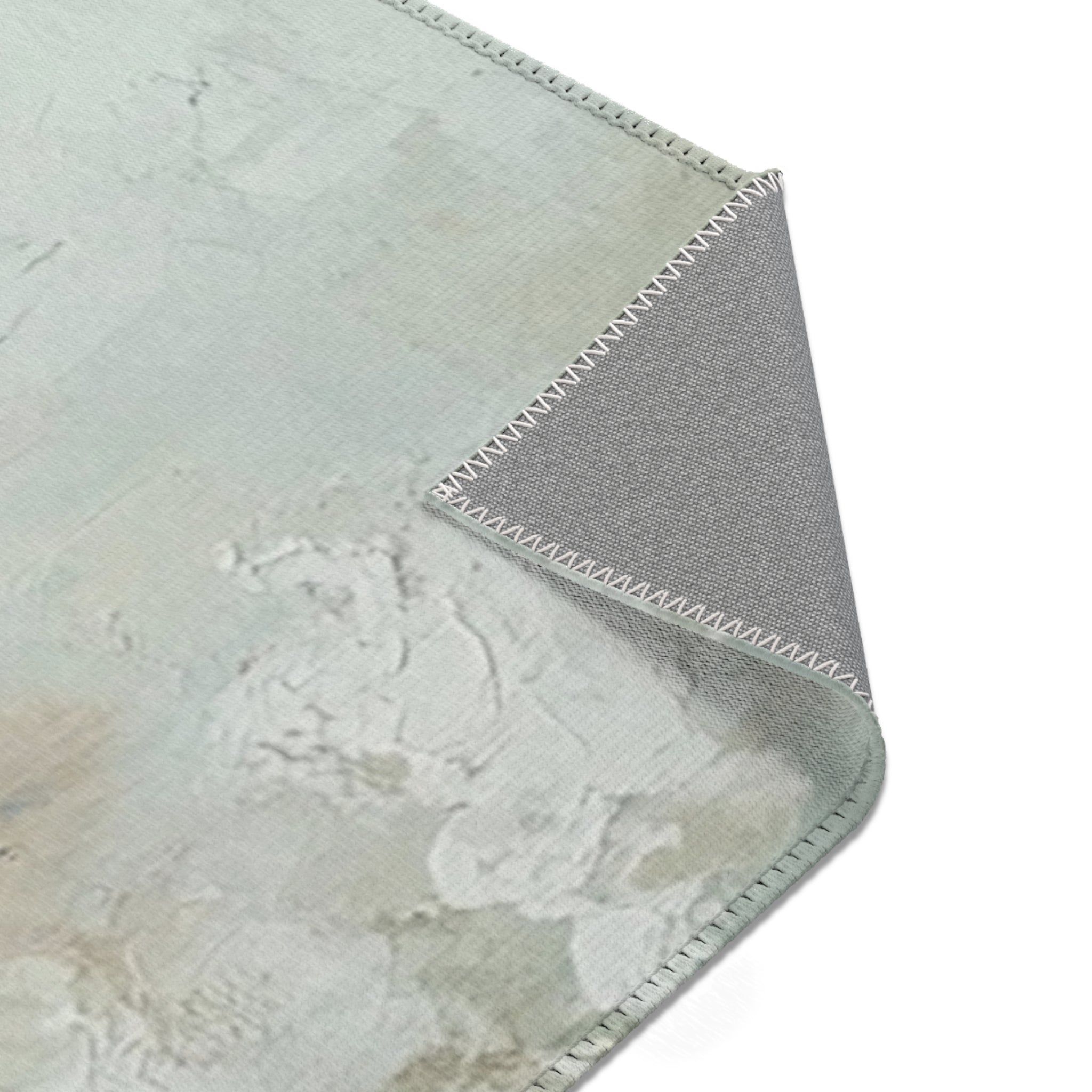 Abstract Large Area Rug | Mint Blue White Green Watercolor Rug