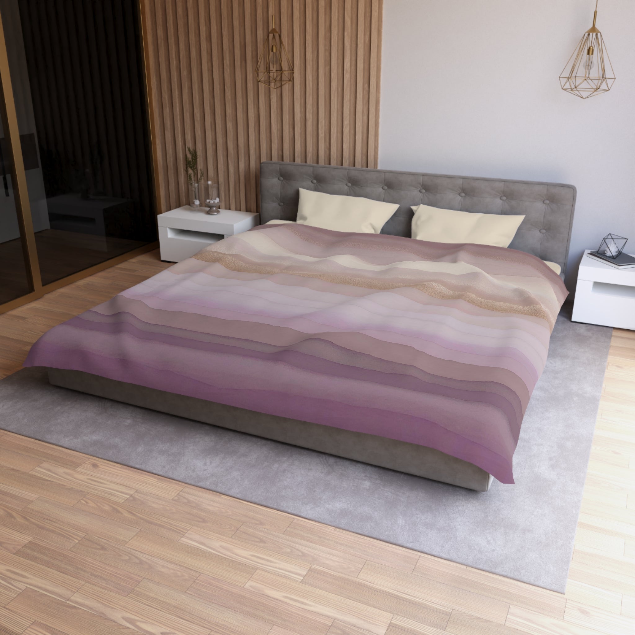 Abstract Duvet Pillow Cover Set | Lilac Lavender Purple Ombre