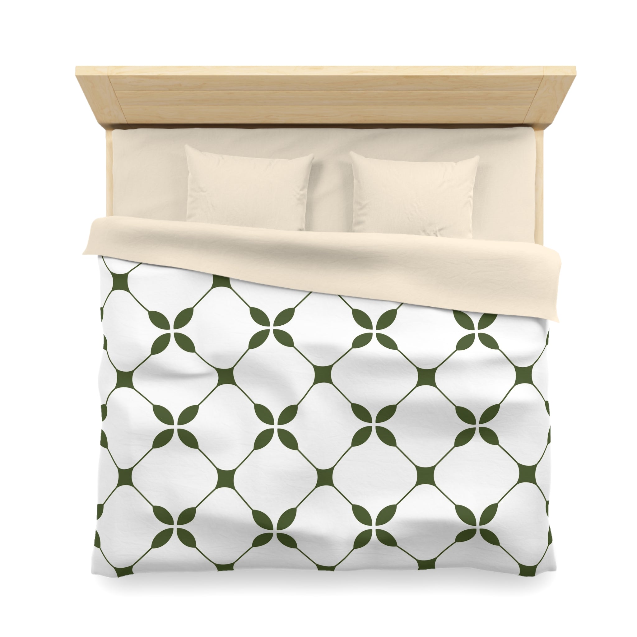 Art Deco Duvet Cover | Green White Bedding Decor | Bedroom Decor