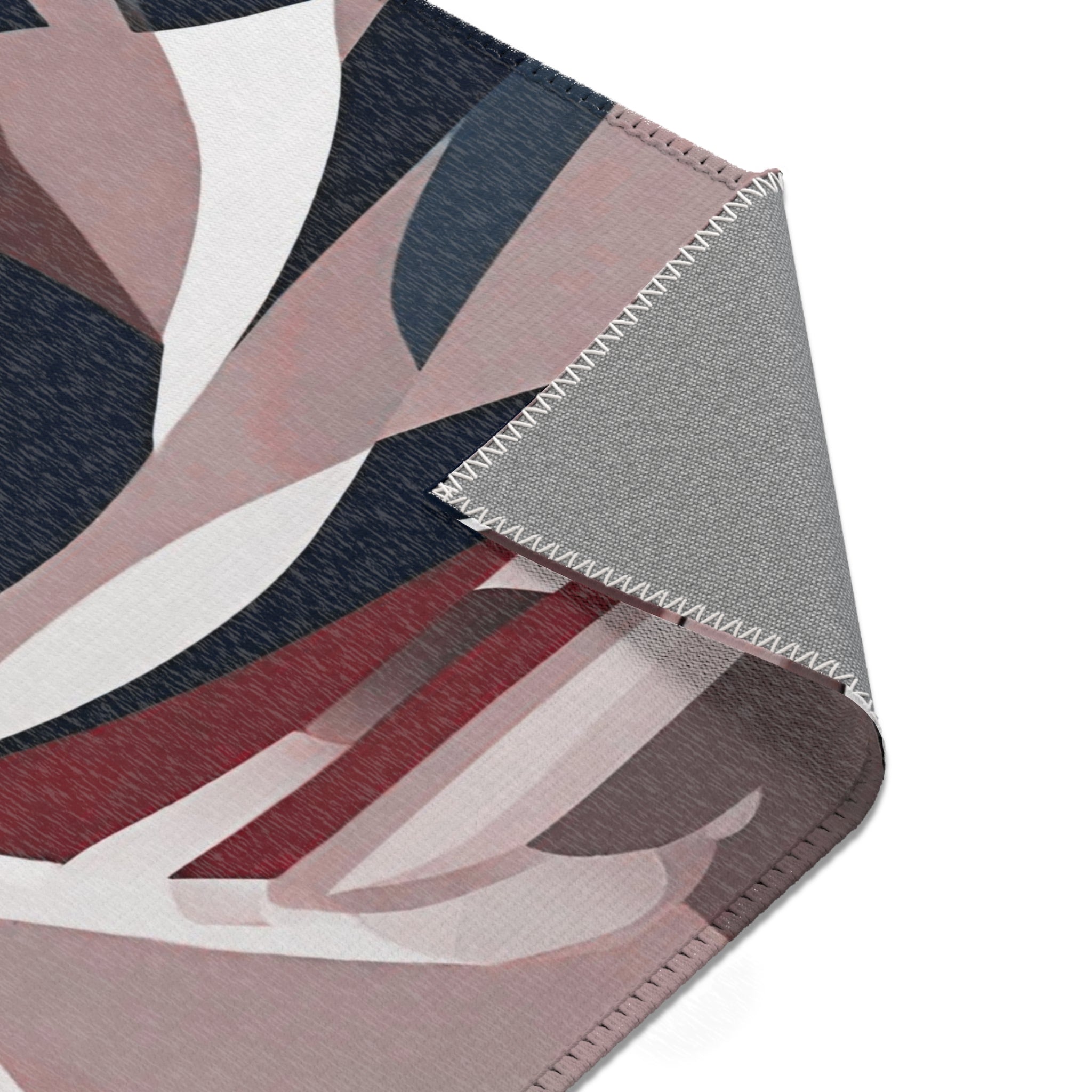 Abstract Large Area Rug | Colorful Accent Rug, Blush Pink, Brown White Black