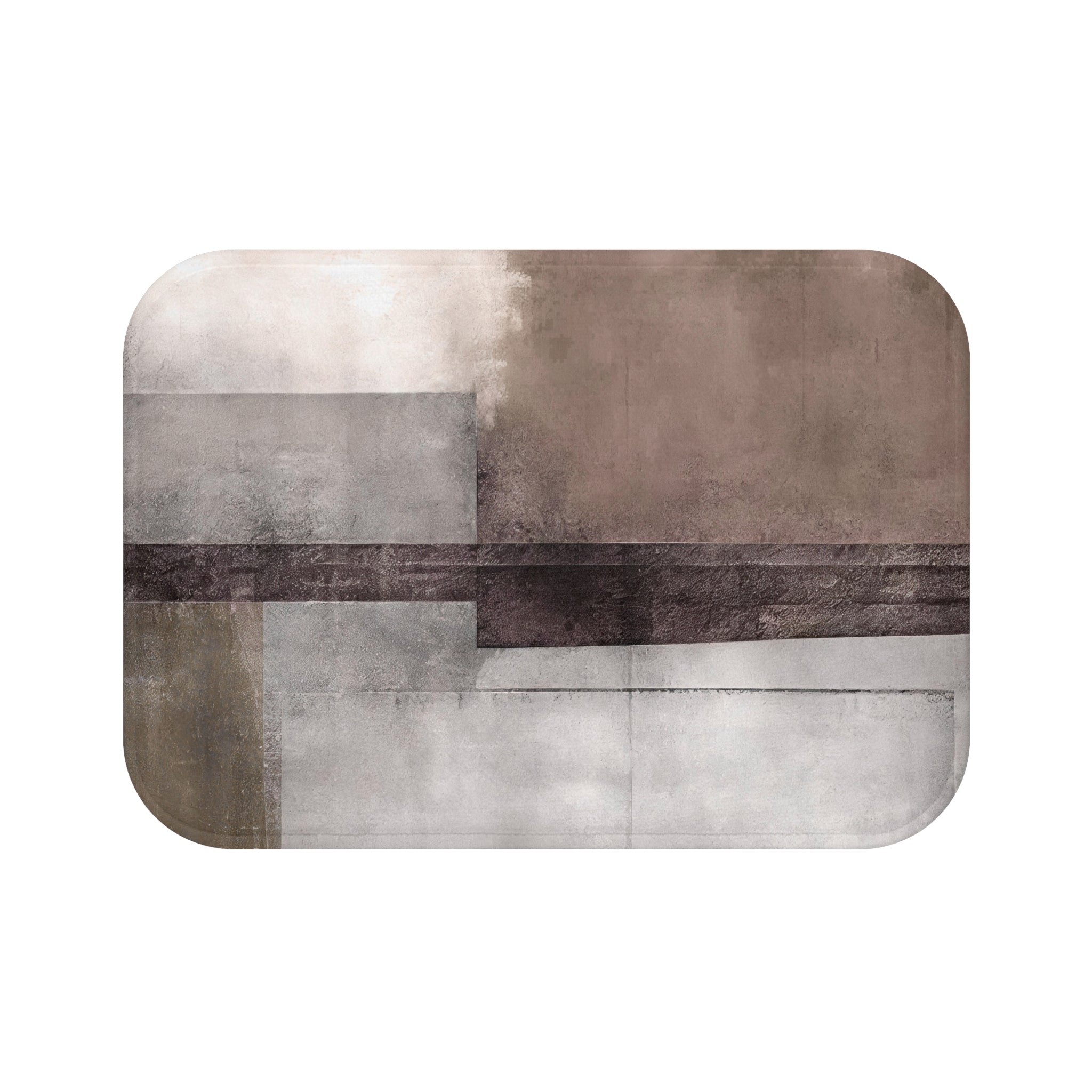 Abstract Bath Mat | Grey Taupe Beige Blush Kitchen Mat