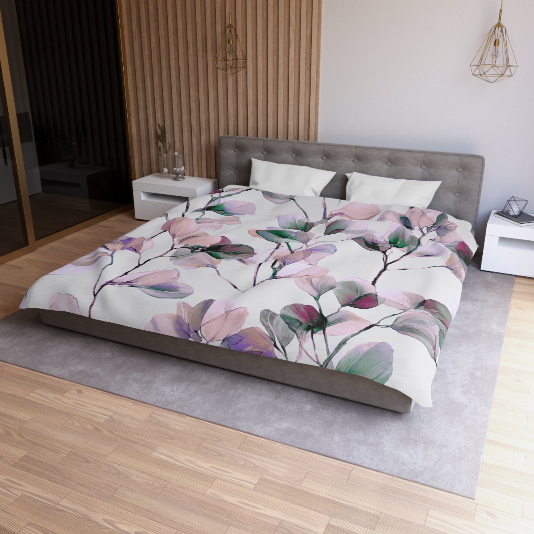 Floral Duvet, Pillow Cover | White Pink Bedroom Decor