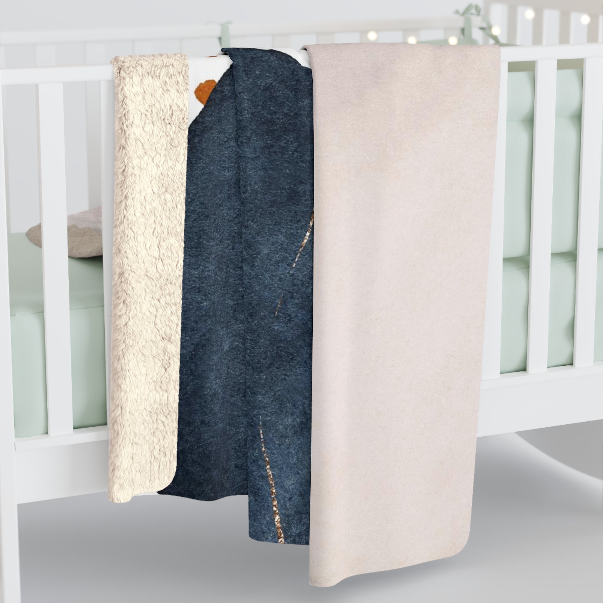 Abstract Comfy Blanket | Navy Ivory Rust White