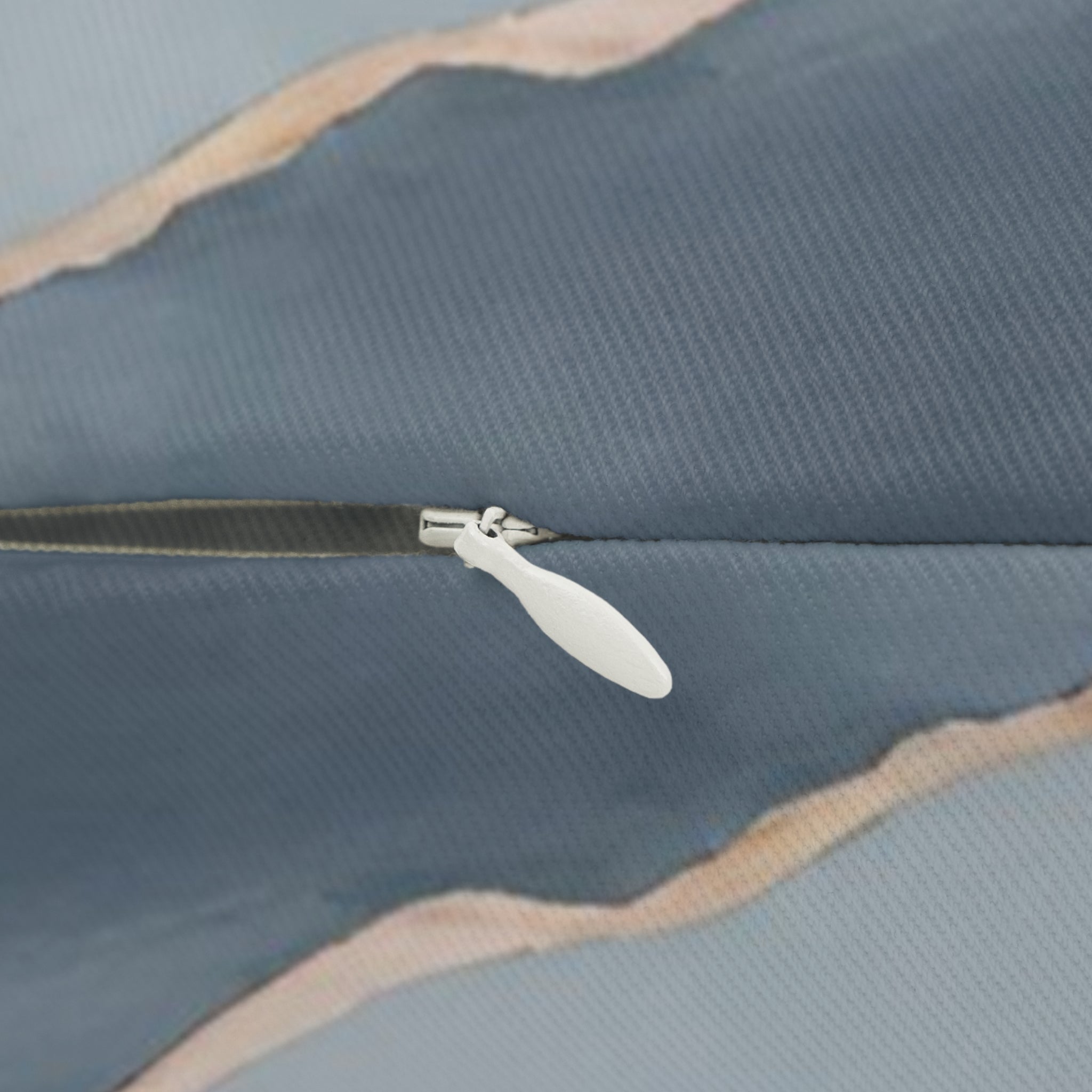 Lumbar Pillow | Blush Pink, Blue, Muted Gold Landscape