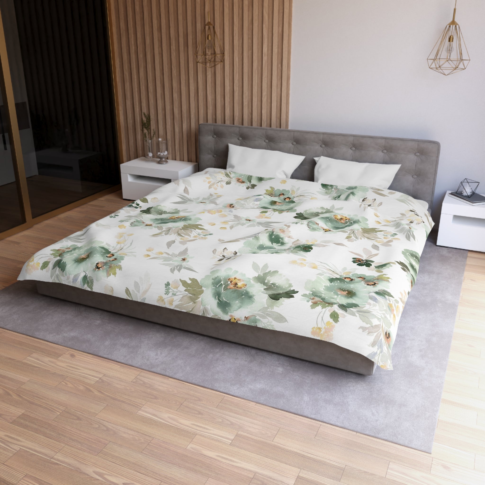 Floral Duvet, Pillow Cover Set | Sage Green Bedroom Set