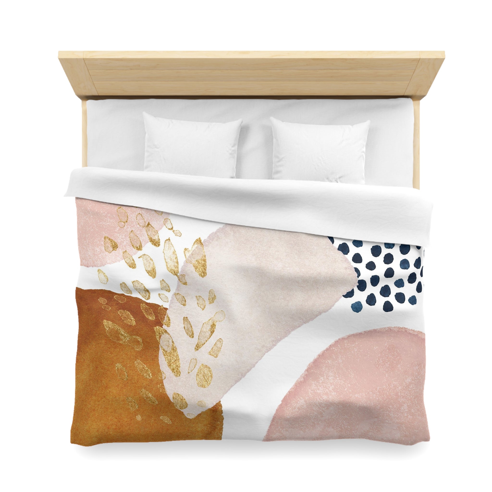 Abstract Duvet, Pillow Cover | Pink Navy Blue, White Bedroom Decor