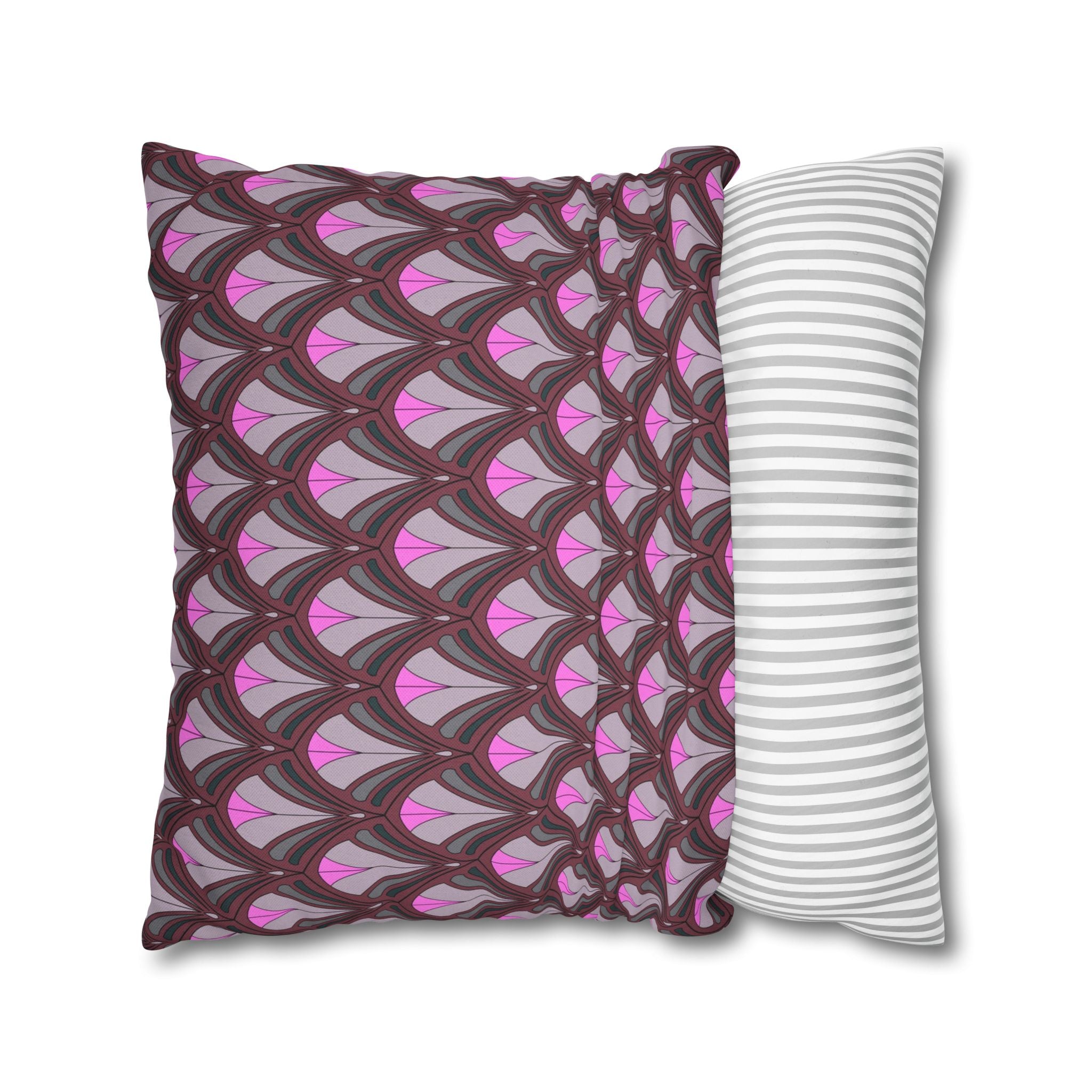 Abstract Pillow Cover | Pink Grey Burgundy Minimalist Geometric