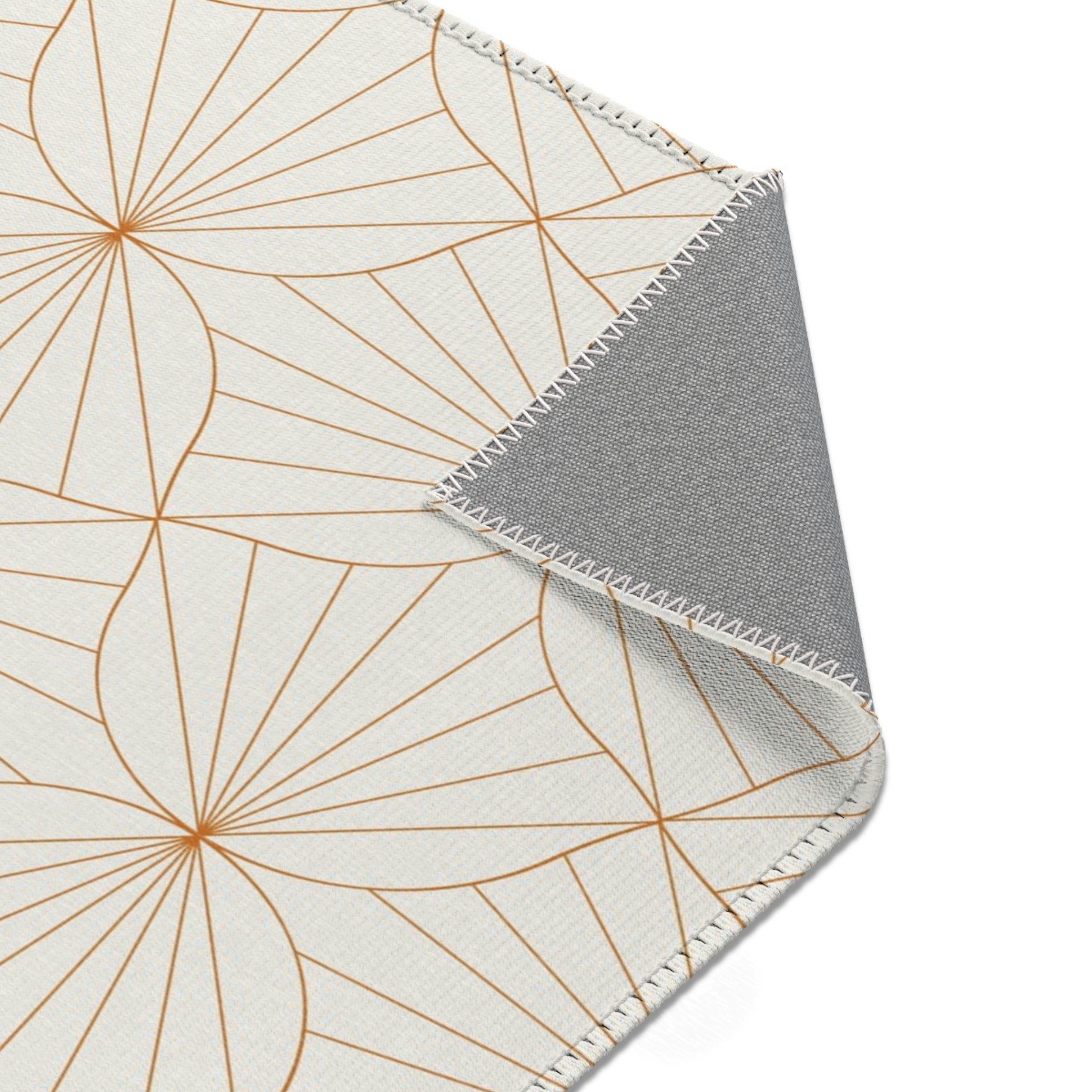 Modern Area Rug | Art Deco Geometric Beige, Rust