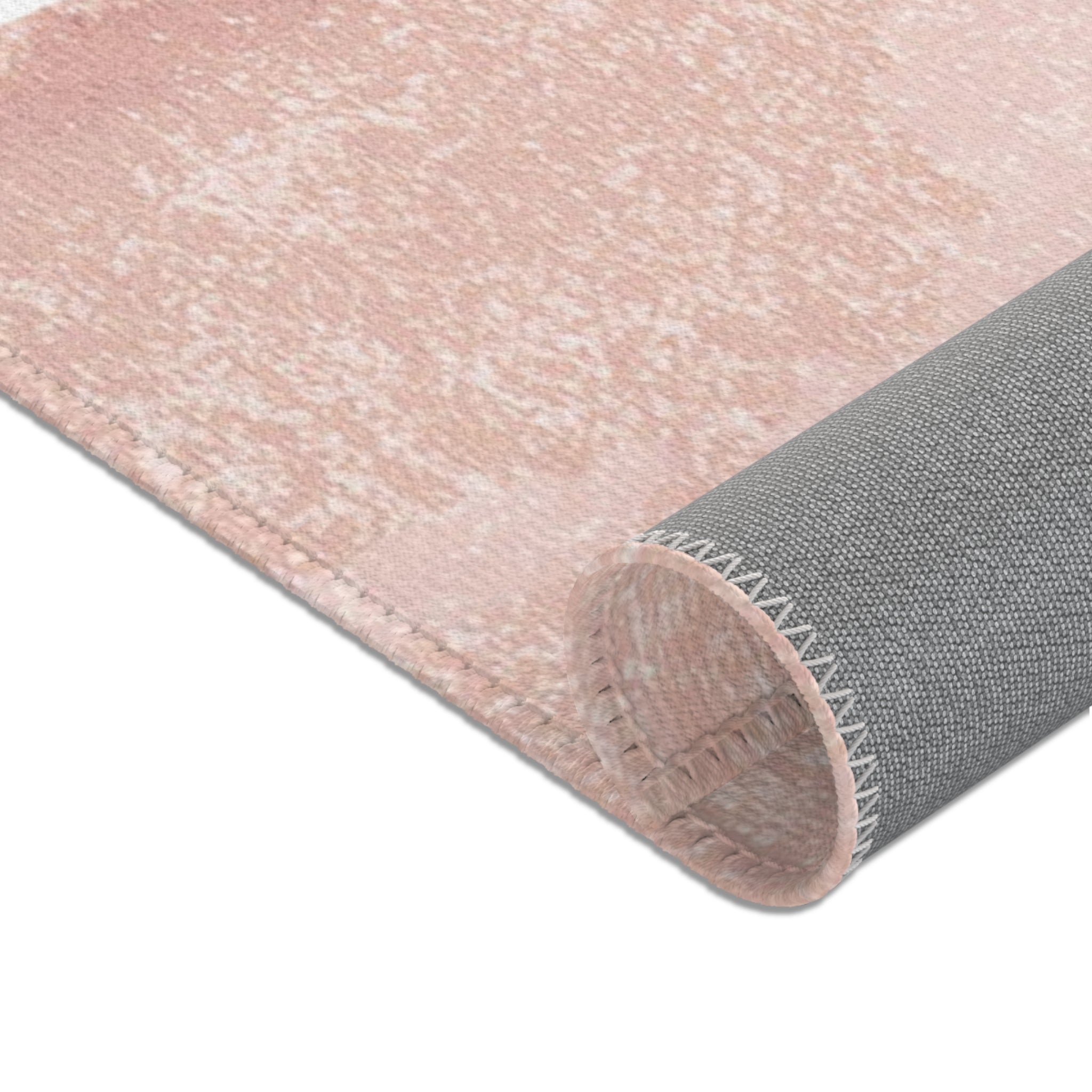 Abstract Boho Rectangle Area Rug | Modern Blush Pink, black