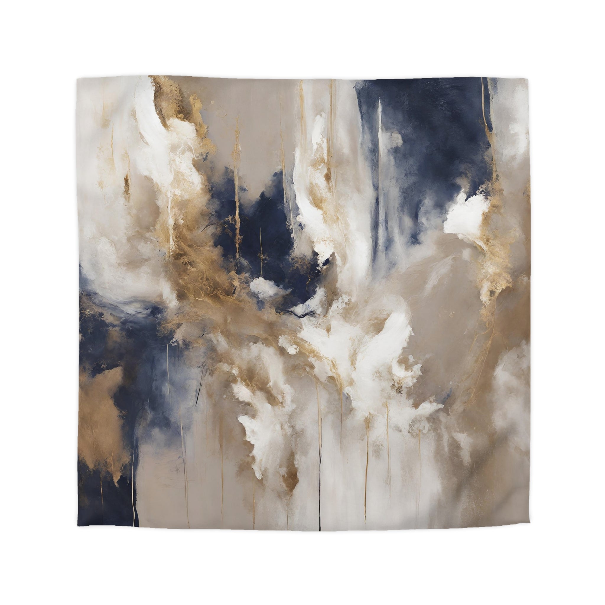 Abstract Duvet, Pillow Cover Set | Navy Blue Beige Bedroom Set