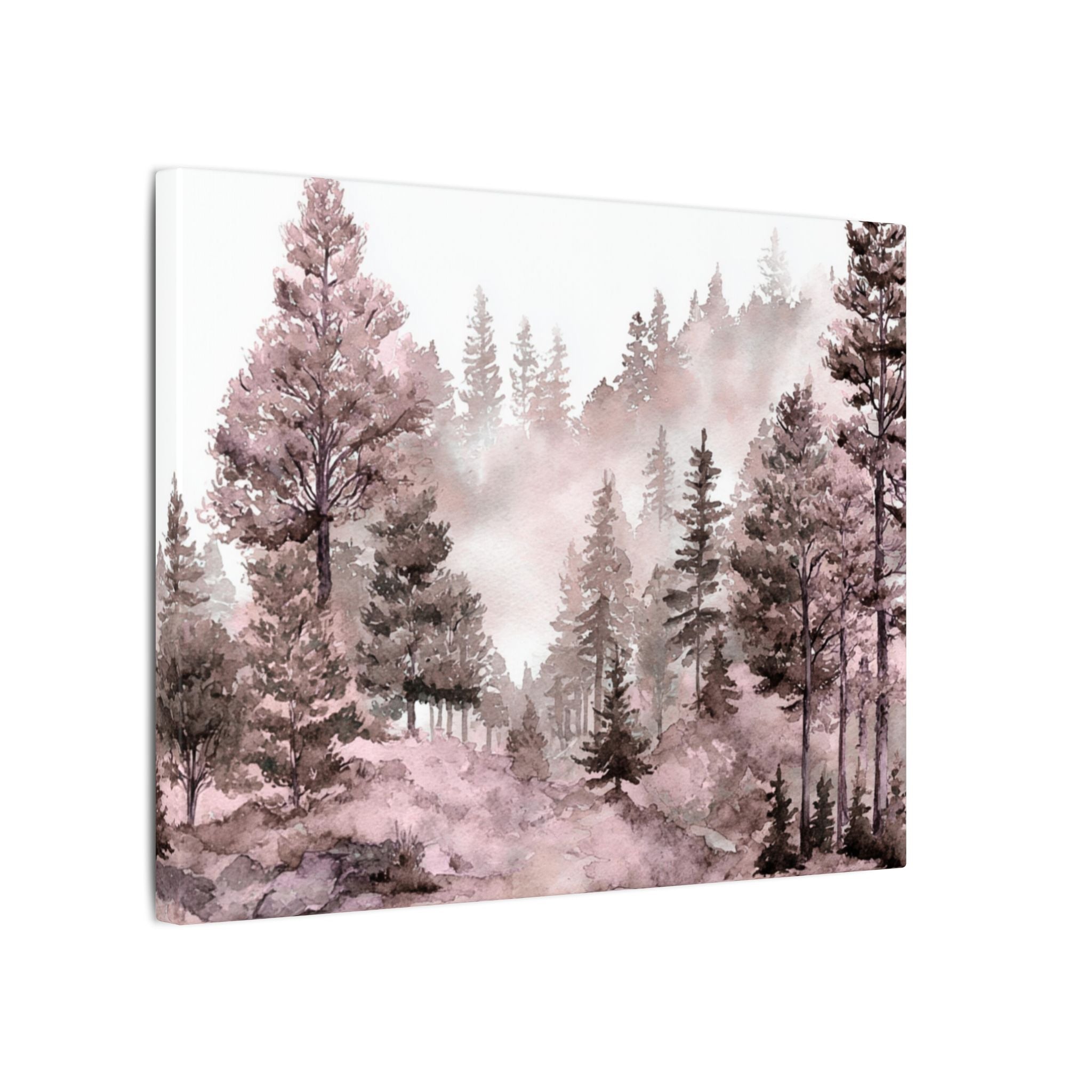 Canvas Wall Art | Pink Nature, Forest Wall Artwork