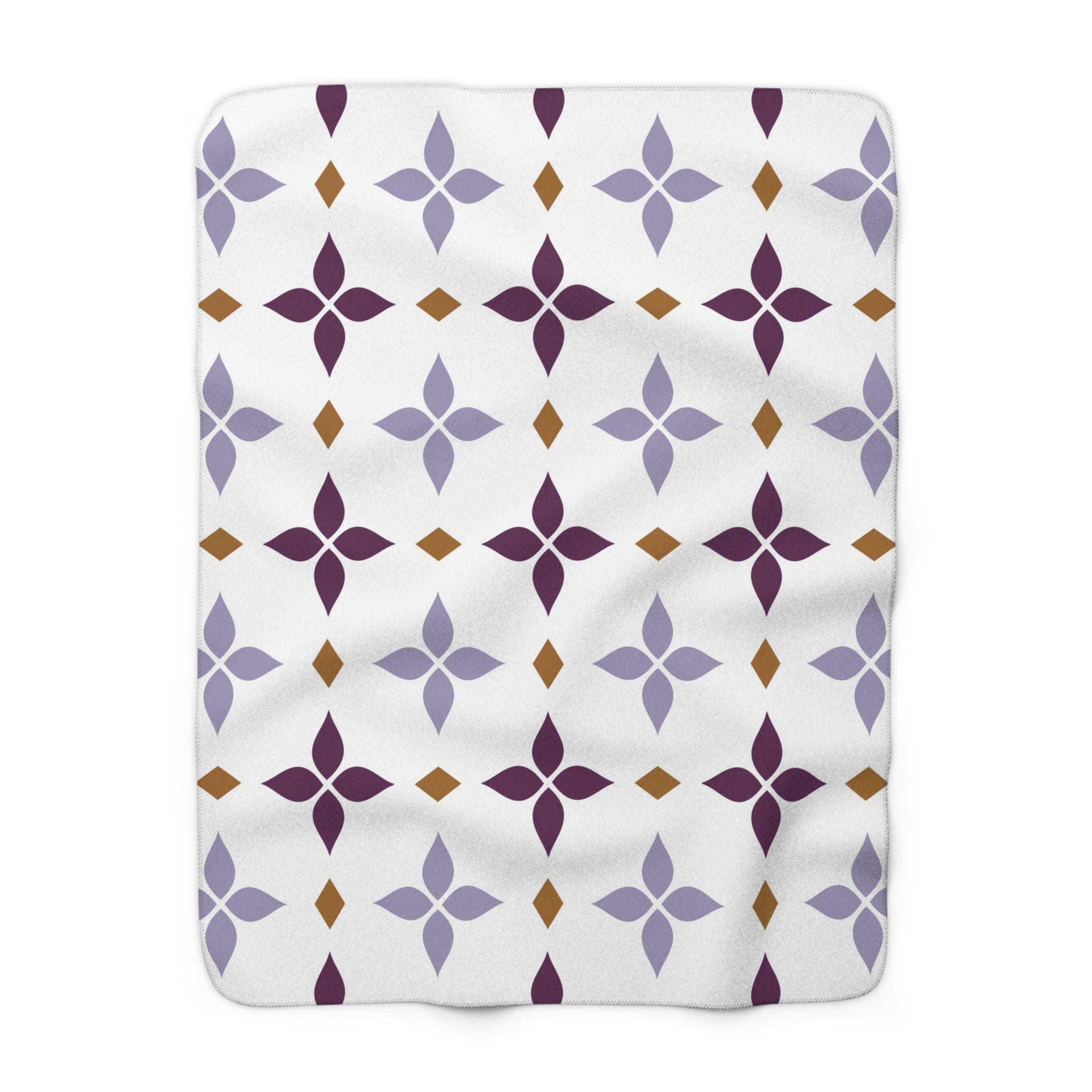 Art Deco Throw Blanket | White, Lavender Purple