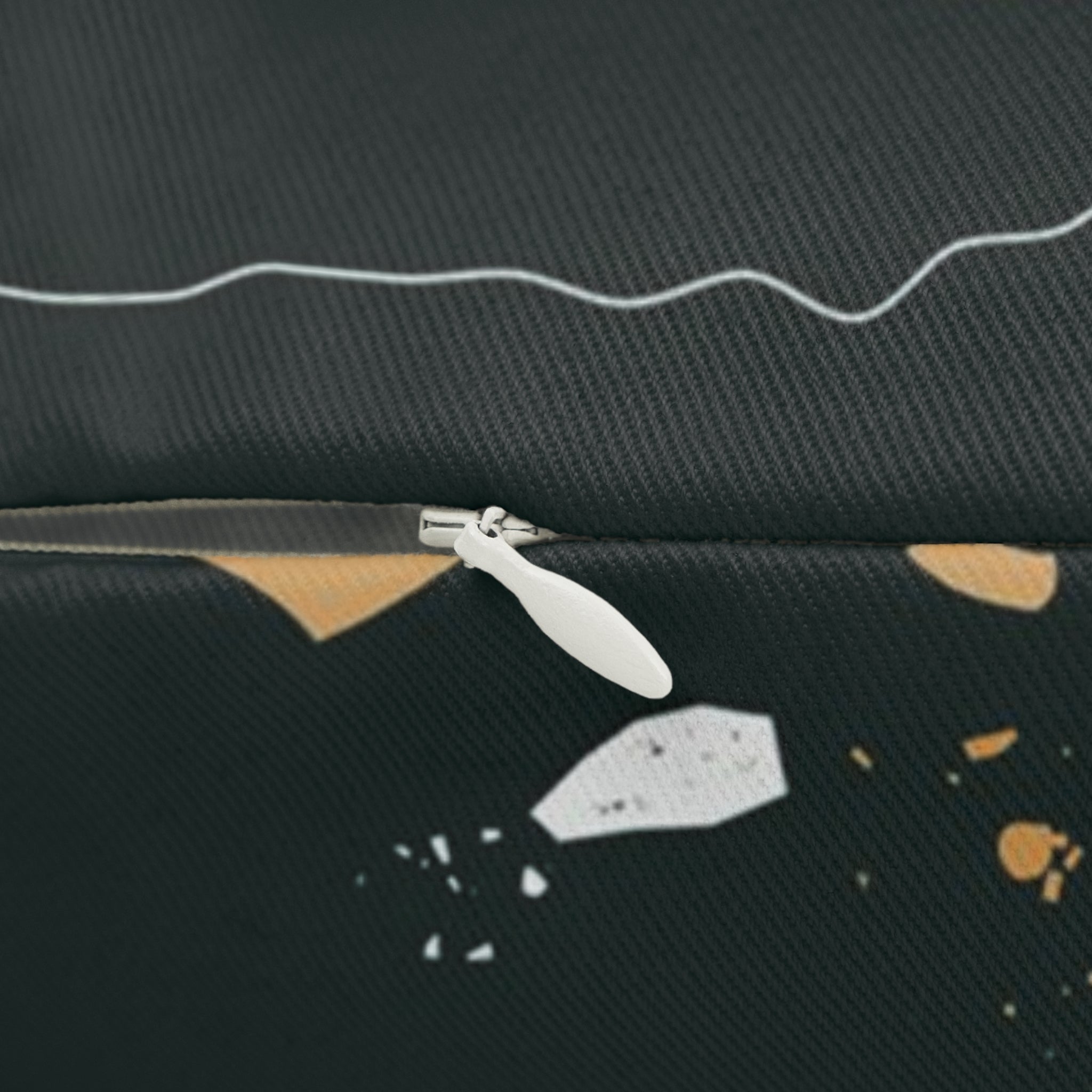 Abstract Lumbar Pillow | Black Beige