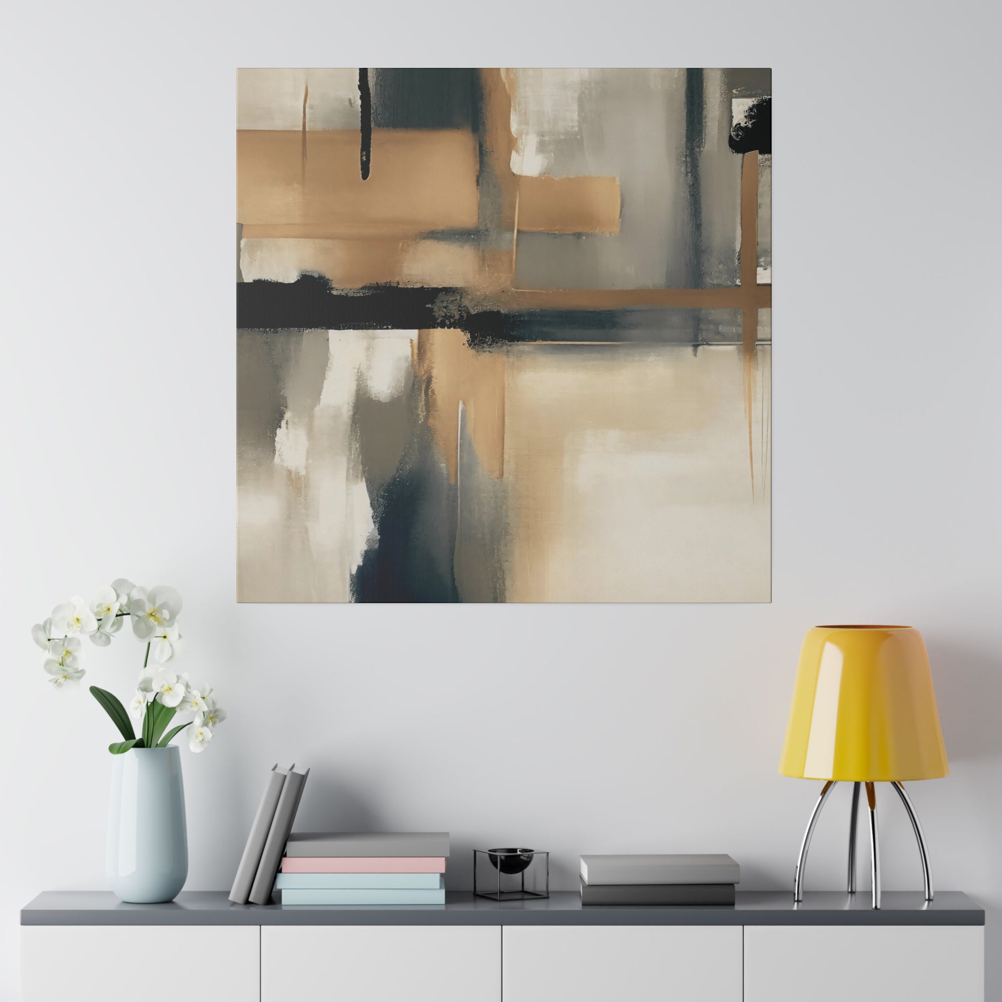 Canvas Wall Art | Earthy Beige Black Taupe Wall Artwork