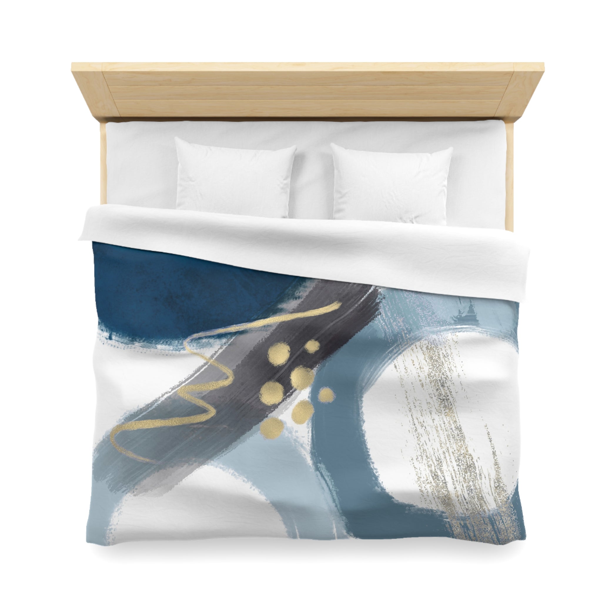 Abstract Duvet Cover | Blue White Grey Bedding Boho Decor