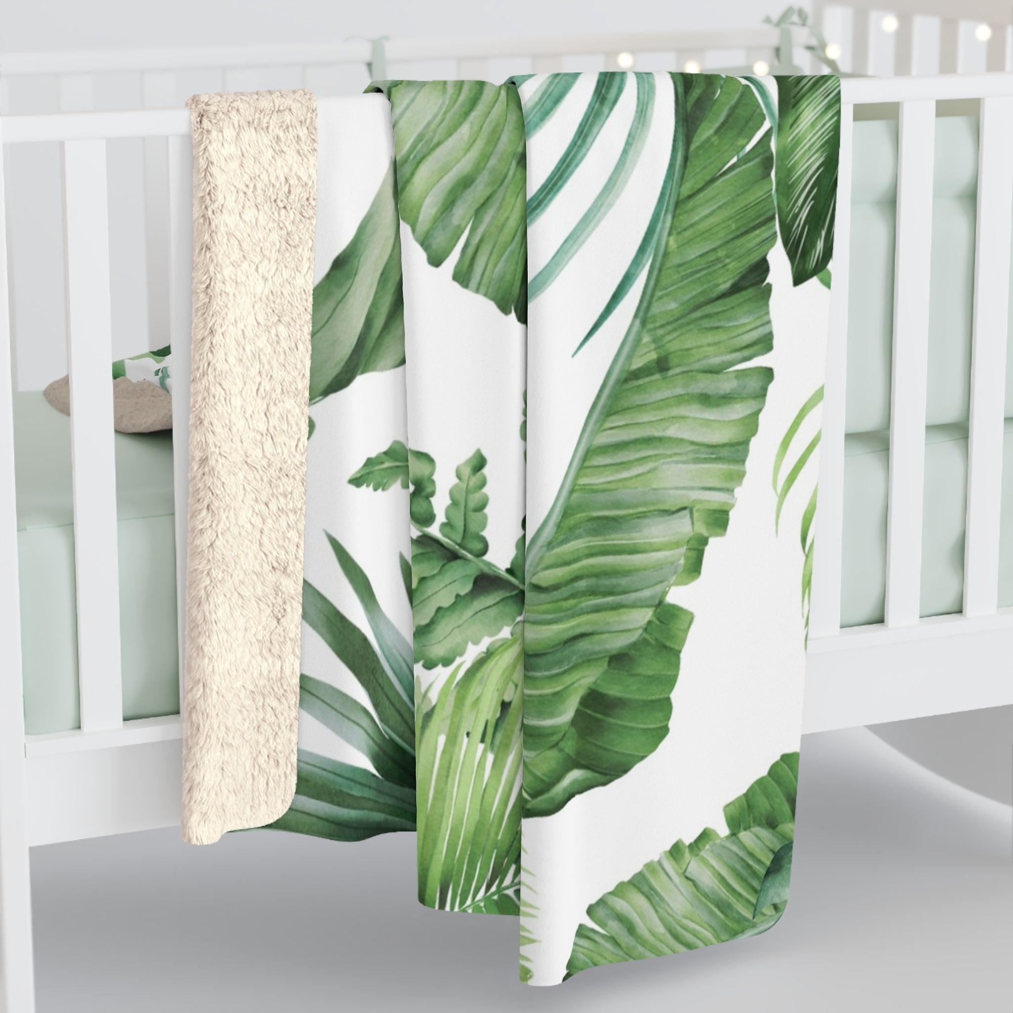 Floral Throw Blanket | Jungle Monstera Palm Leaves