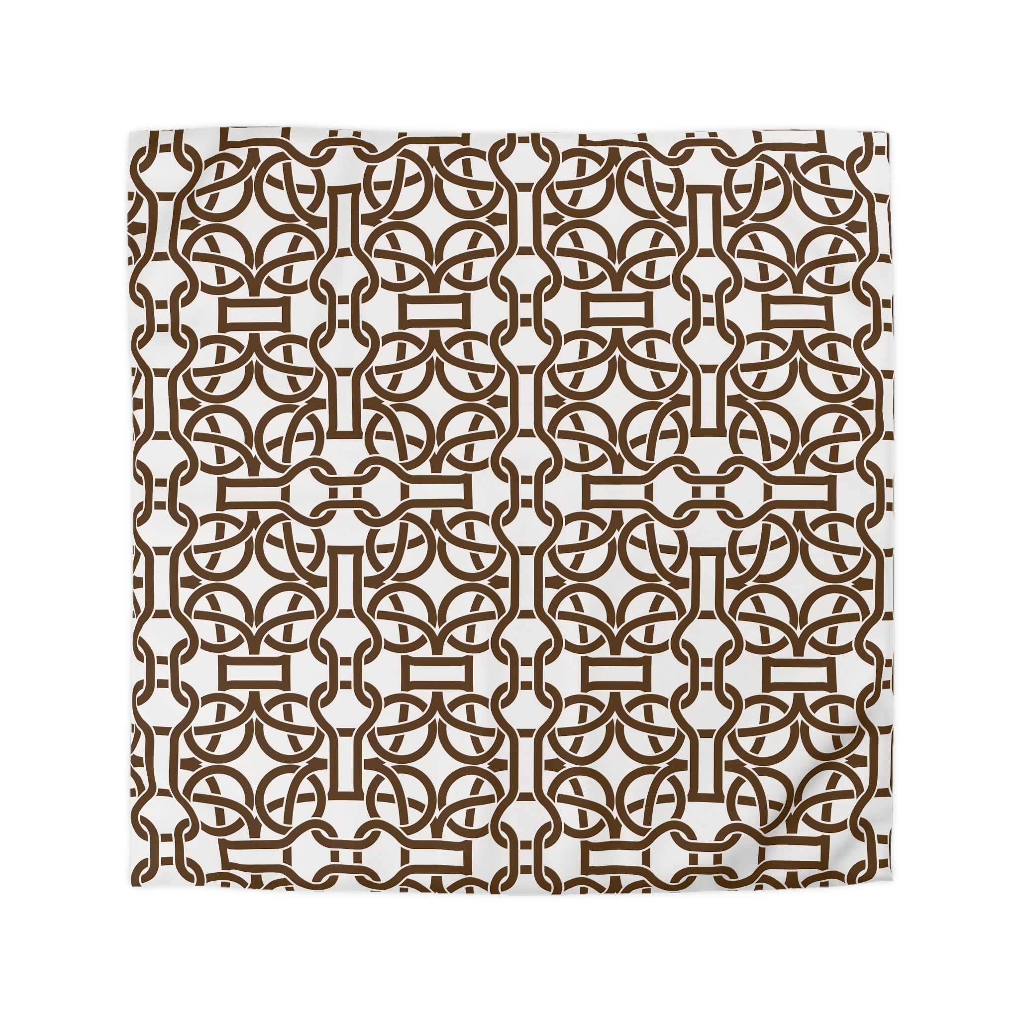 Art Deco Duvet, Pillow Cover | Brown White Geometric Bedroom Decor