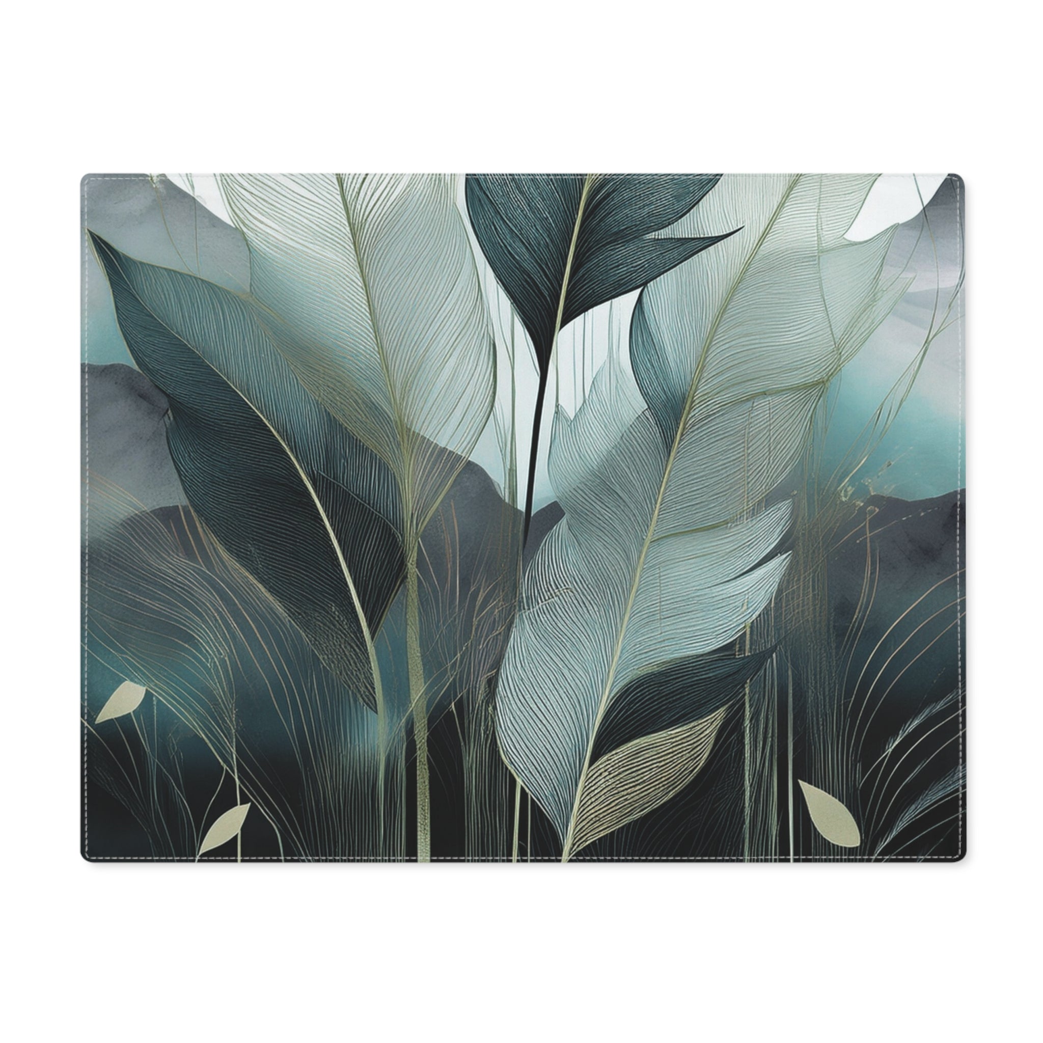 Placemat - Floral Dining Table Placemats, Watercolor Teal Mint Green