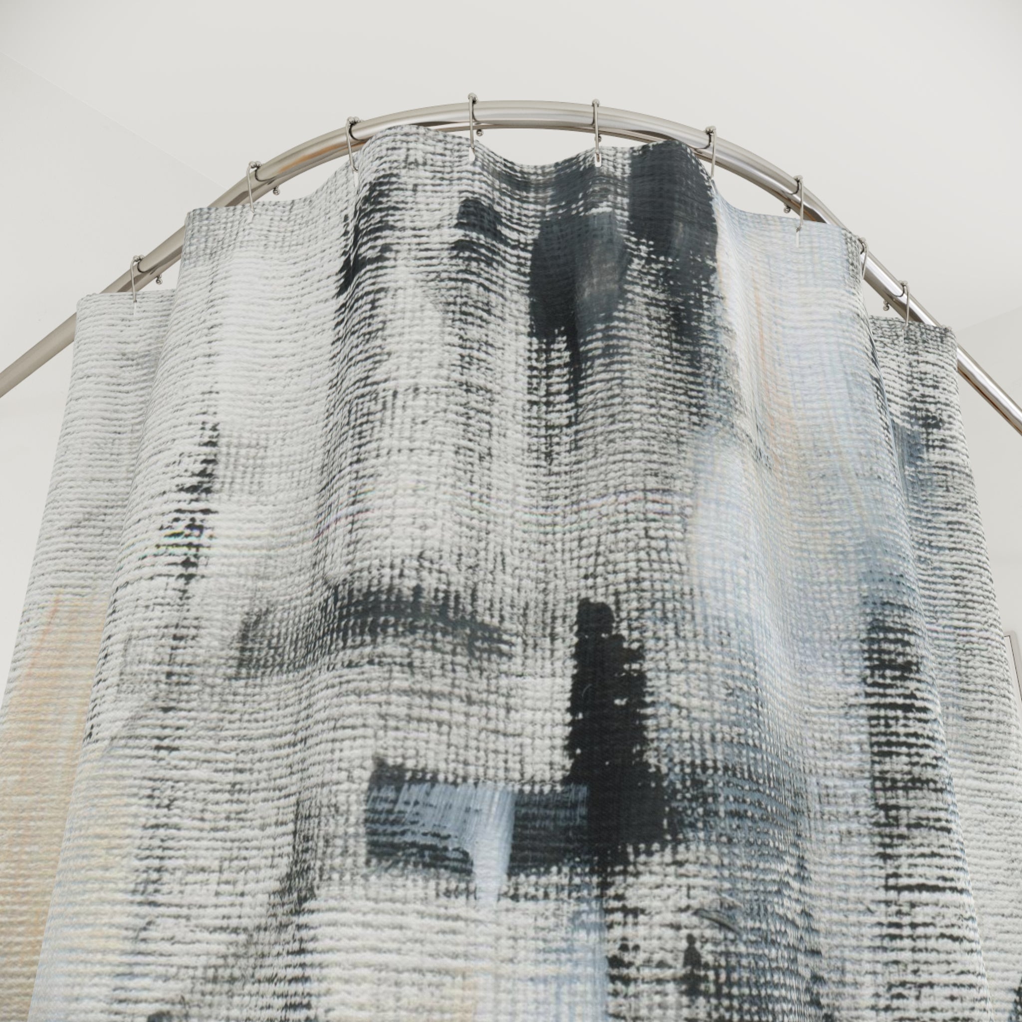 Abstract Shower Curtain | Grey Brushed