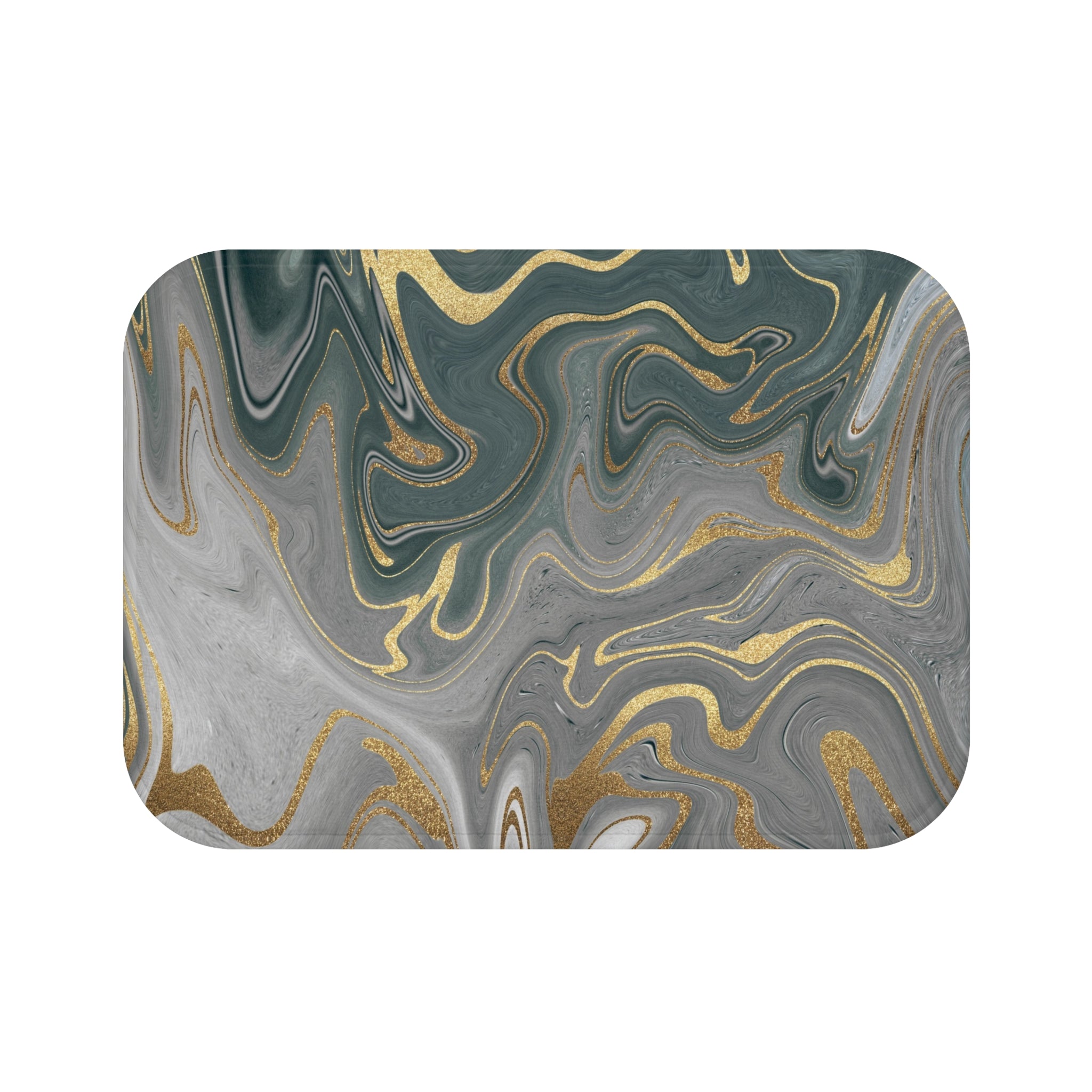 Marble Abstract Bath Mat | Grey Kitchen Mat
