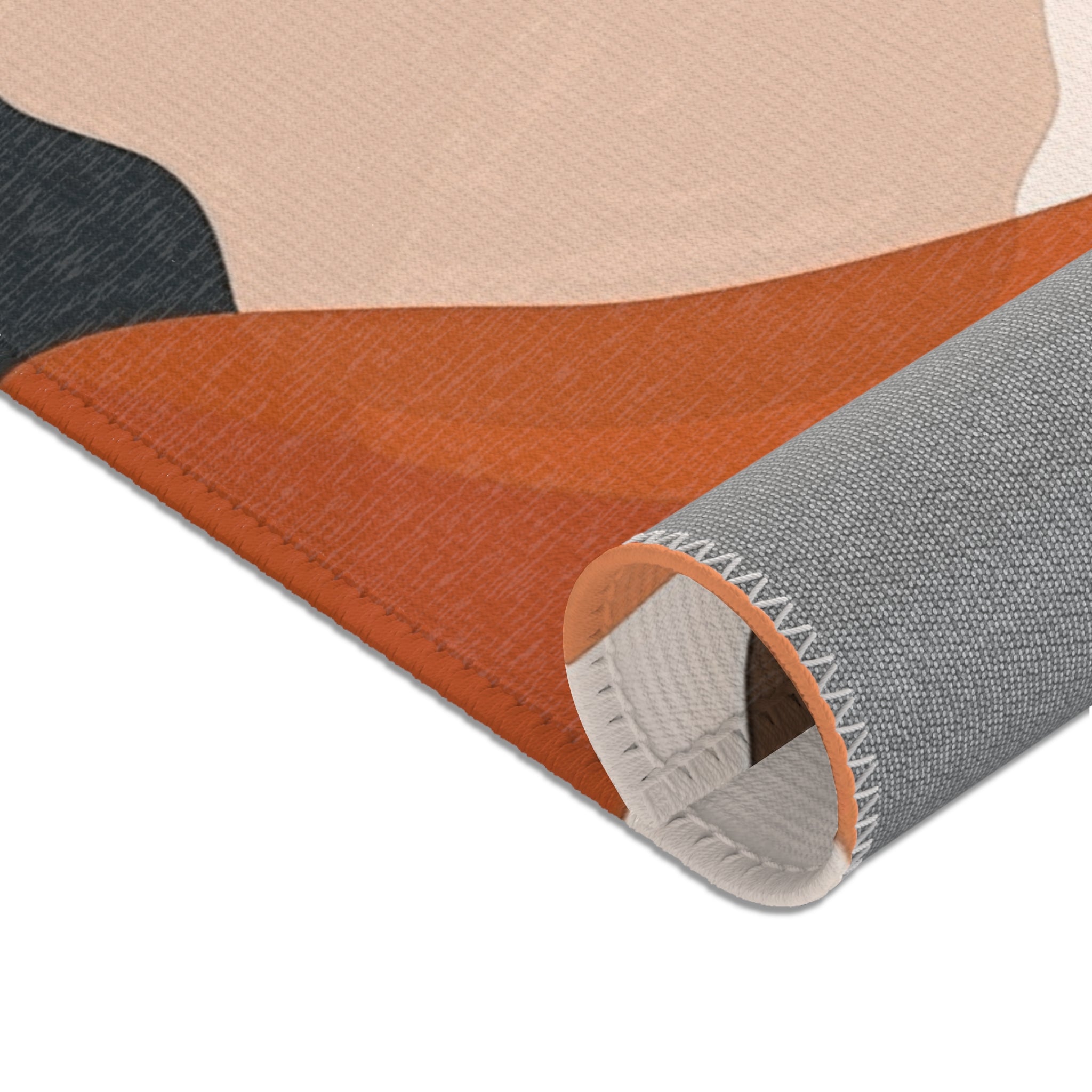 Abstract Area Rug | Colorful Camouflage Beige Rust Orange