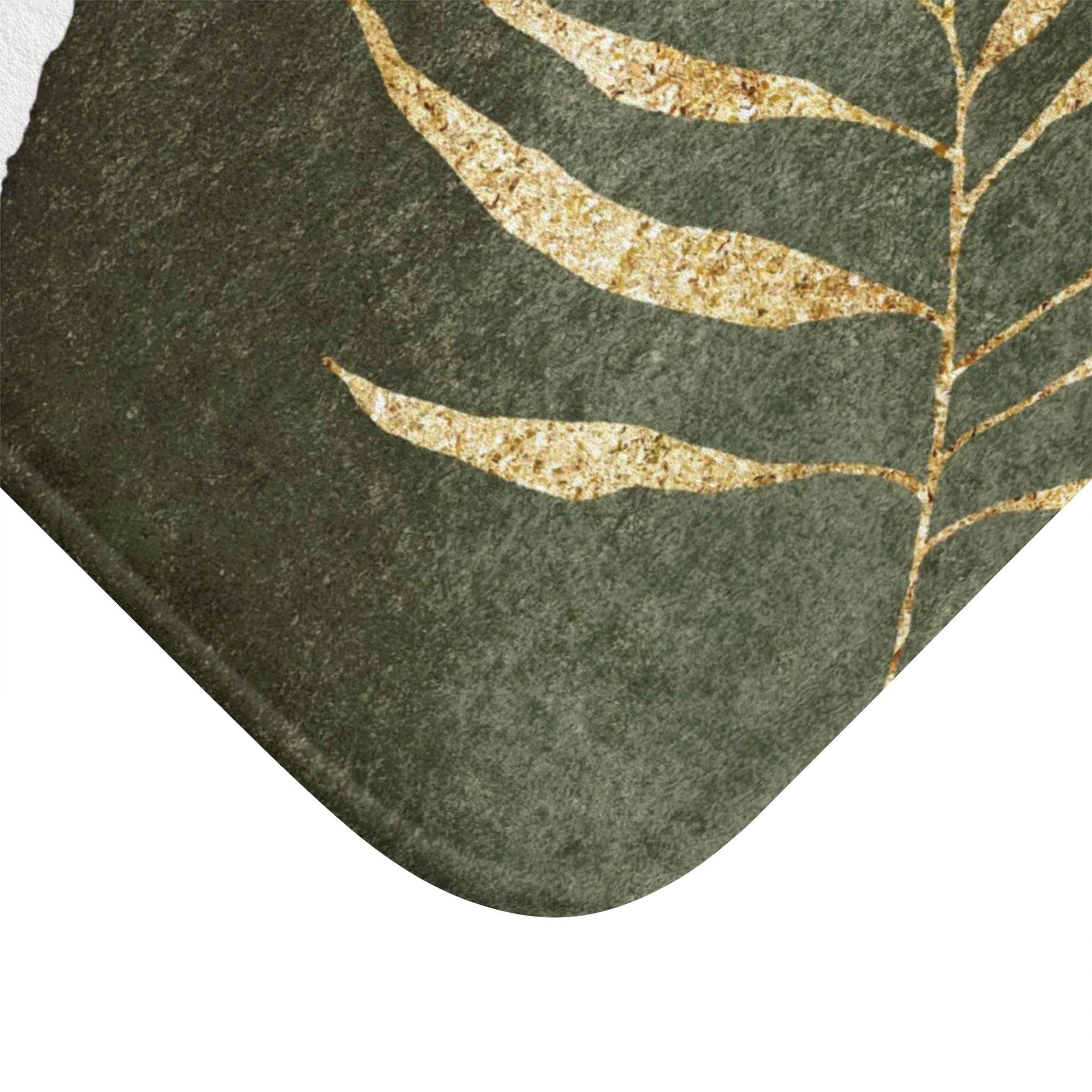 Abstract Bath Mat | White Green Beige Kitchen Mat