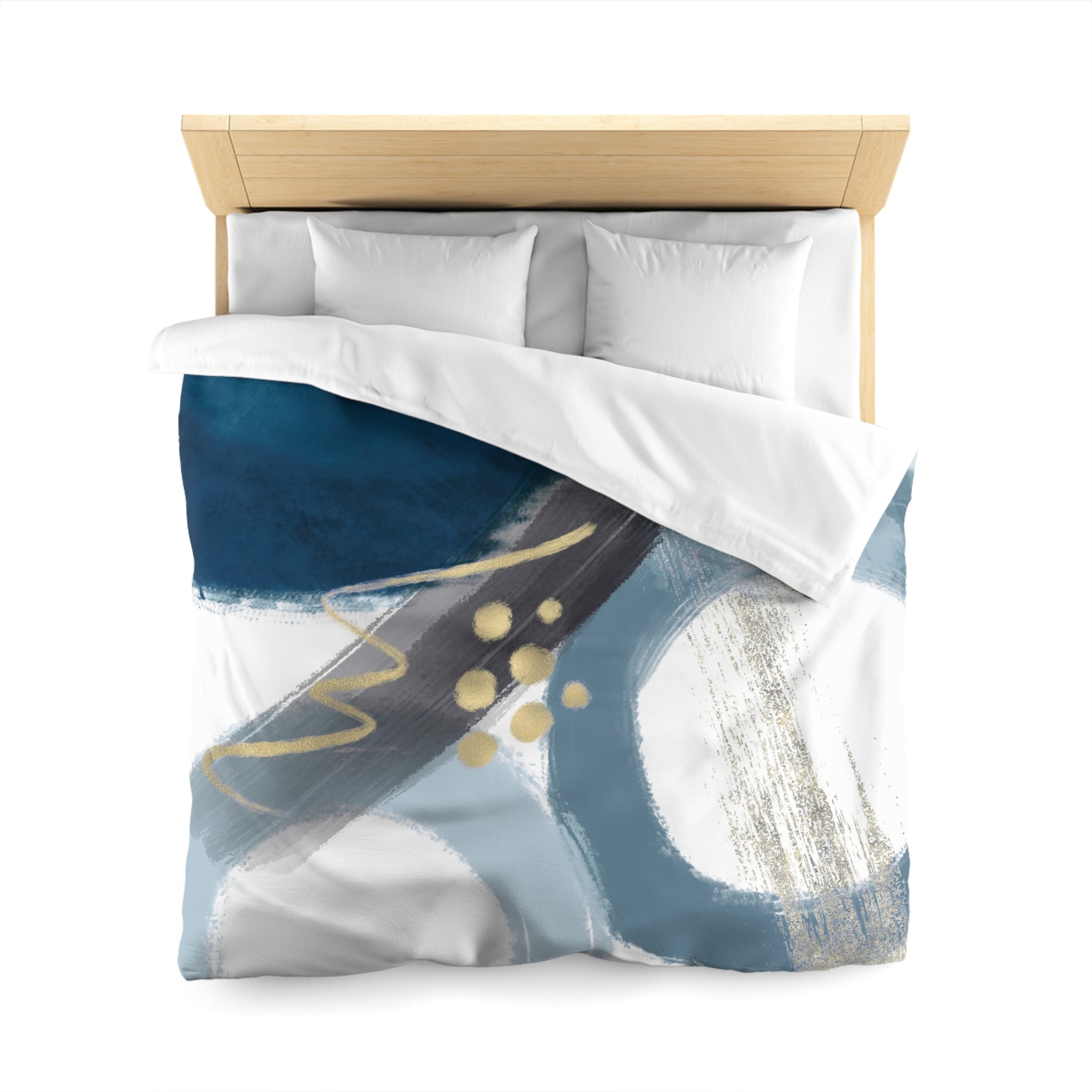 Abstract Duvet Cover | Blue White Grey Bedding Boho Decor