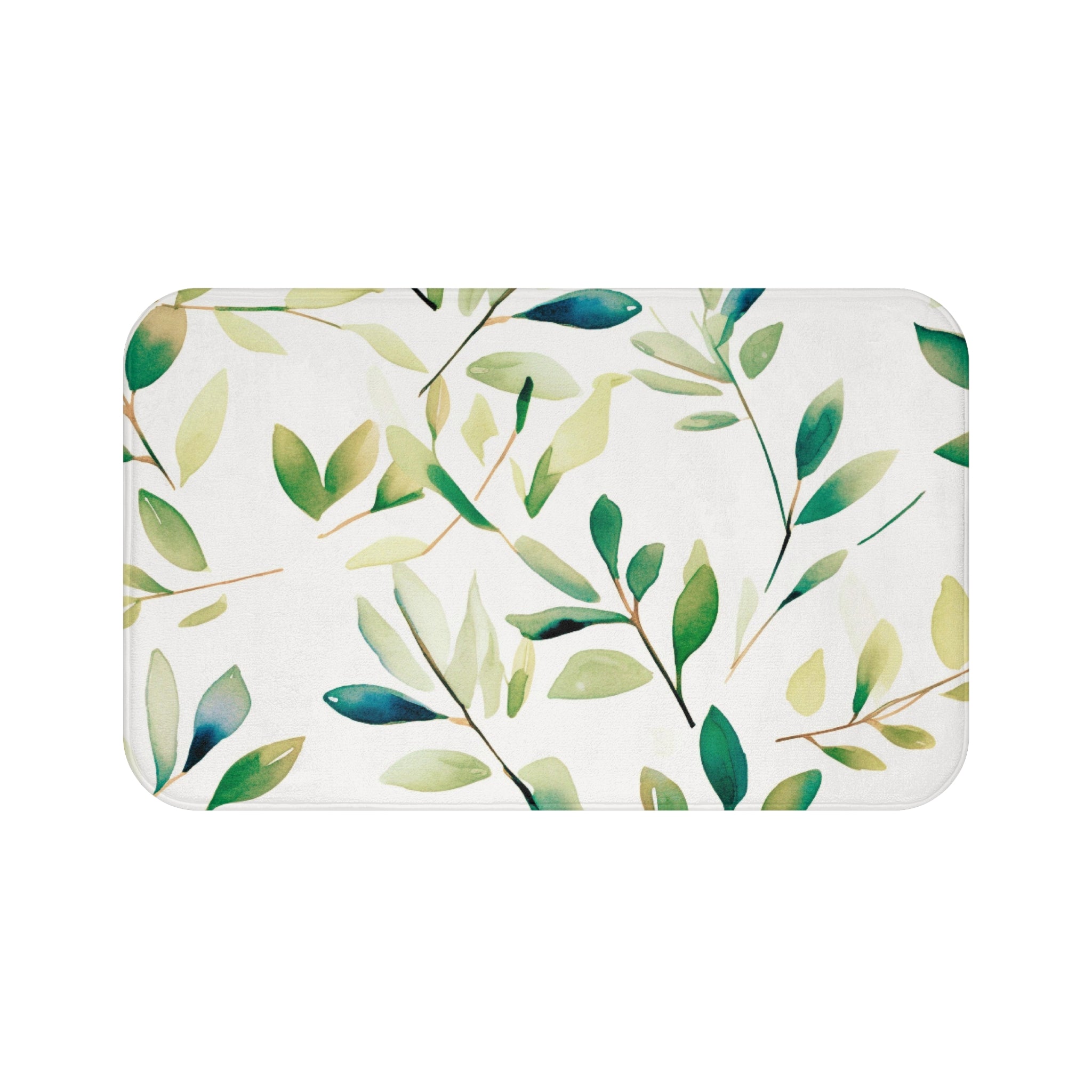 Floral Bath, Kitchen Mat | Floral, Sage Green, White Eucalyptus