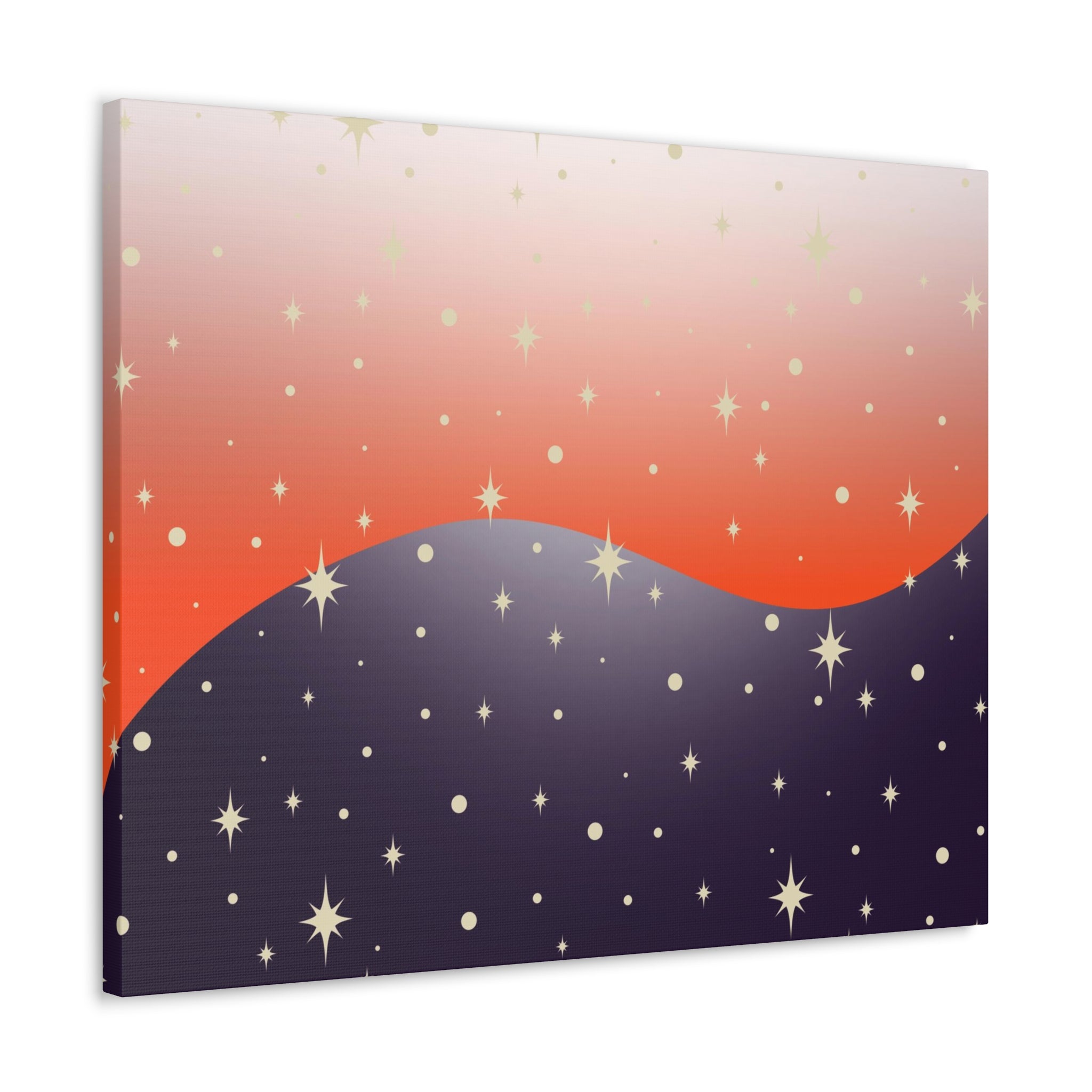 Abstract Canvas Wall Art | Purple Red White Ombre Stars