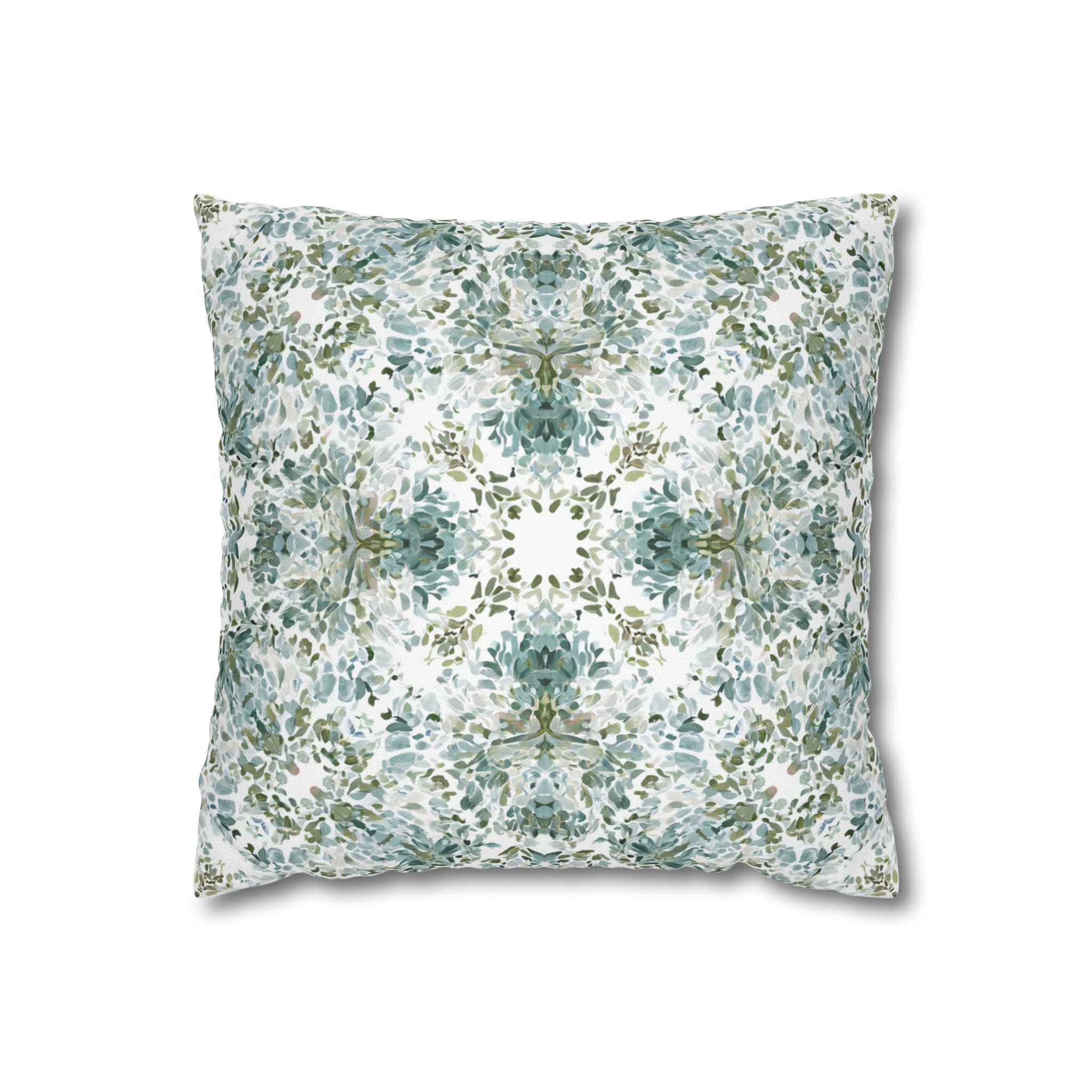 Kleidoscope Art Throw Pillow Cover | Blue Taupe Abstract Watercolor
