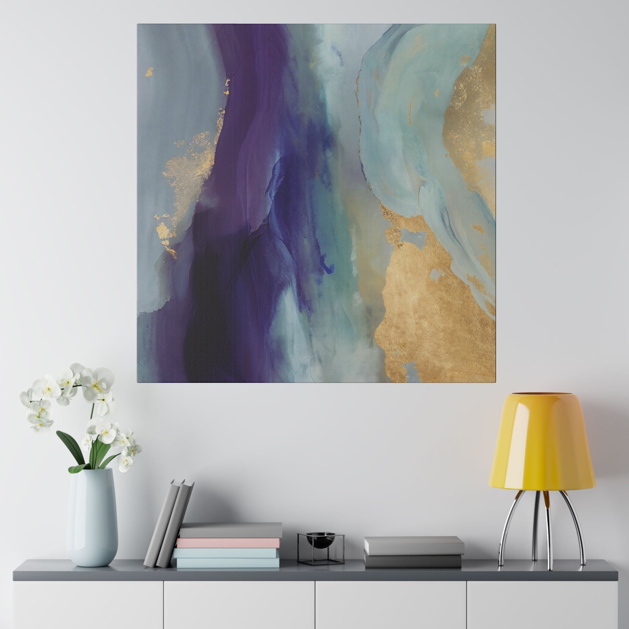 Abstract Canvas Wall Art | Purple Blue Green Ombre Wall Artwork