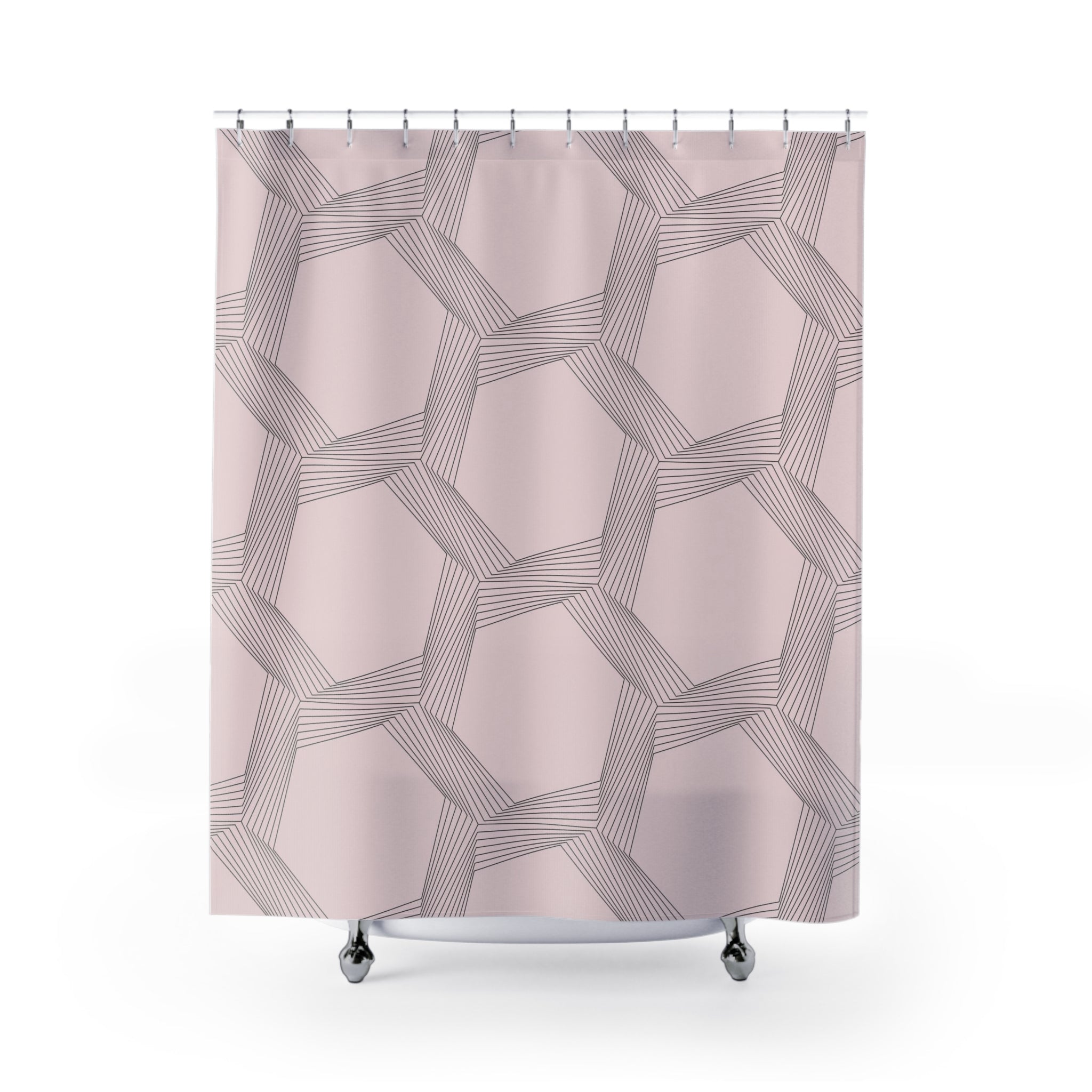a shower curtain with a pattern on it