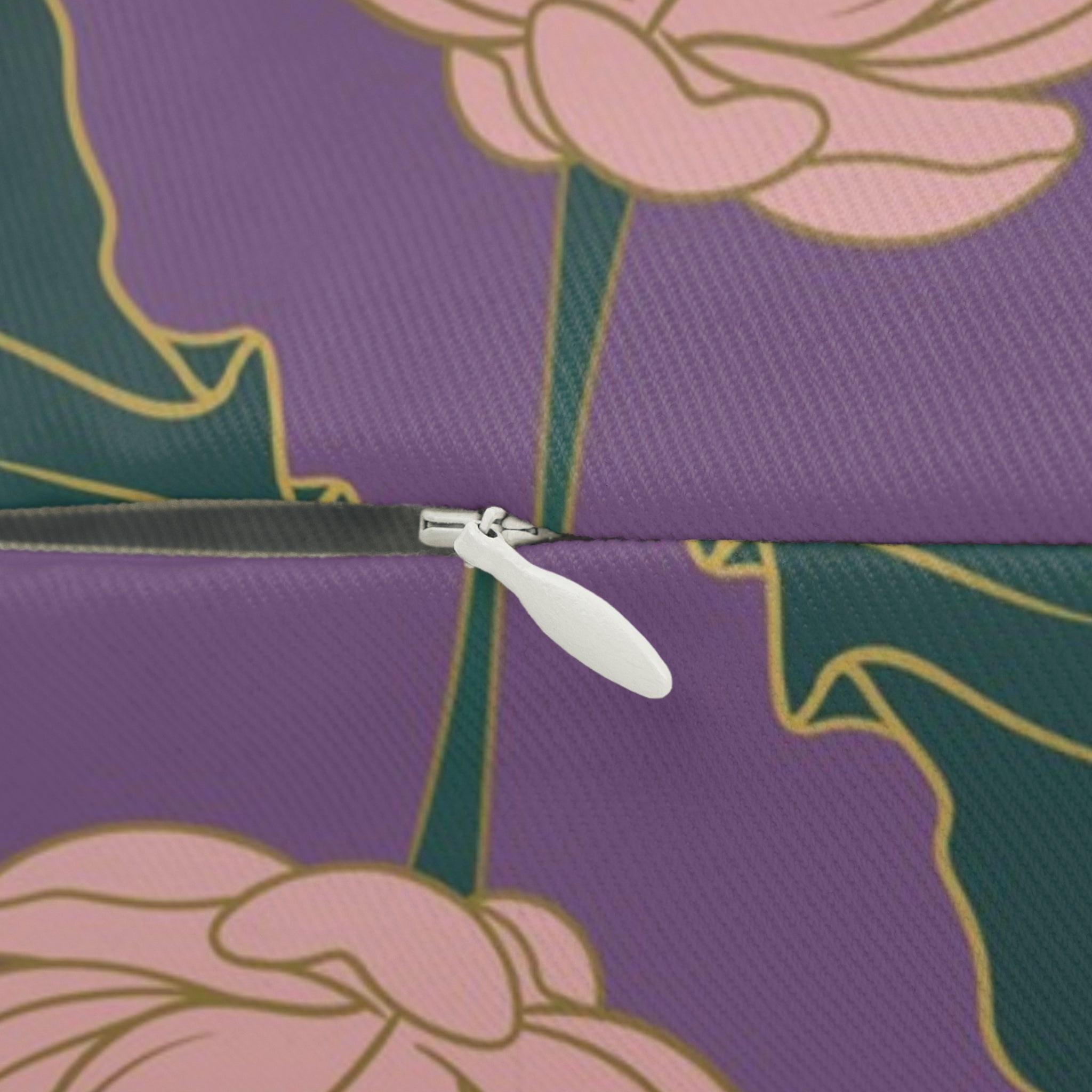 Lotus Lumbar Pillow | Purple Green Pink Floral