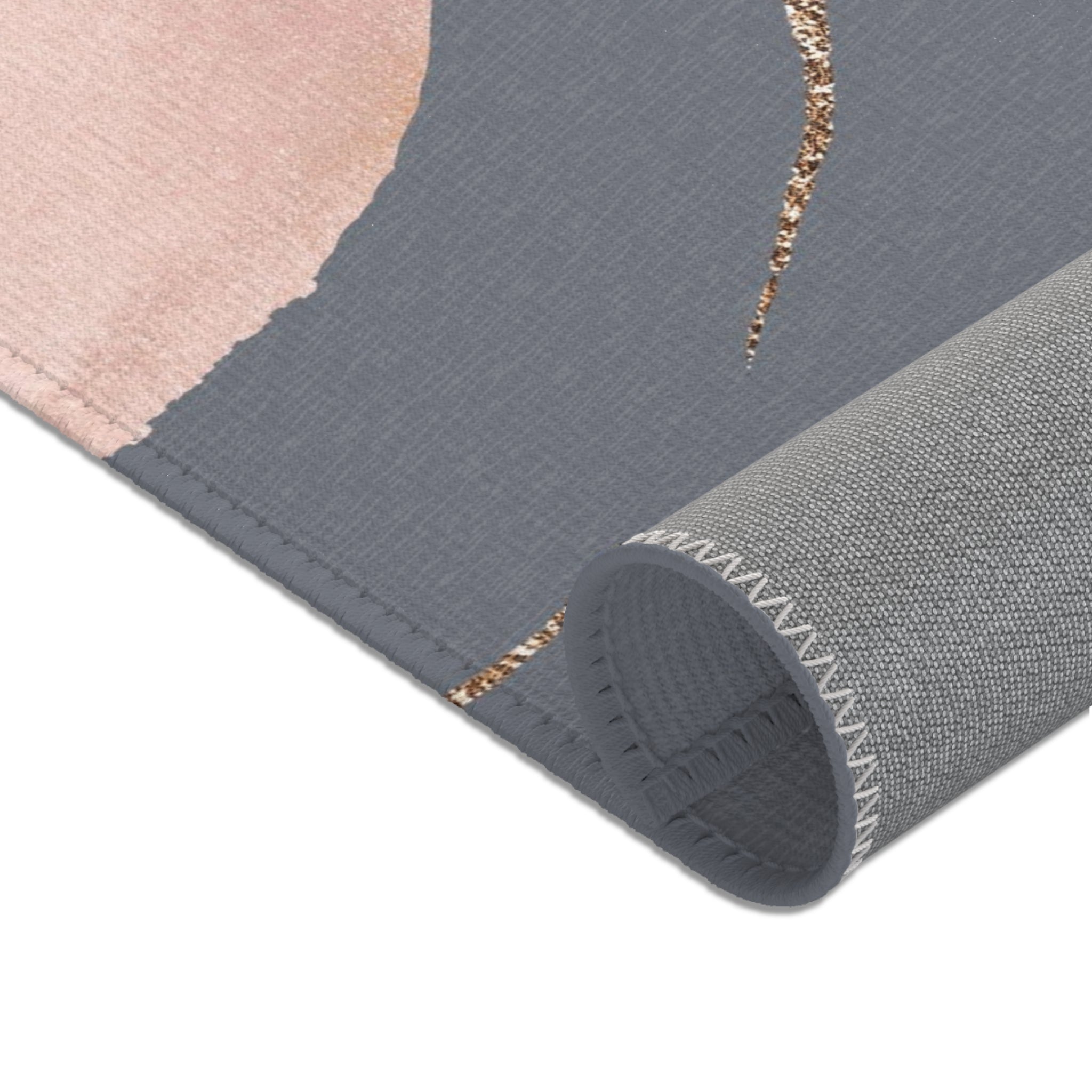 Abstract Area Rug | Blush Pink Grey Watercolor