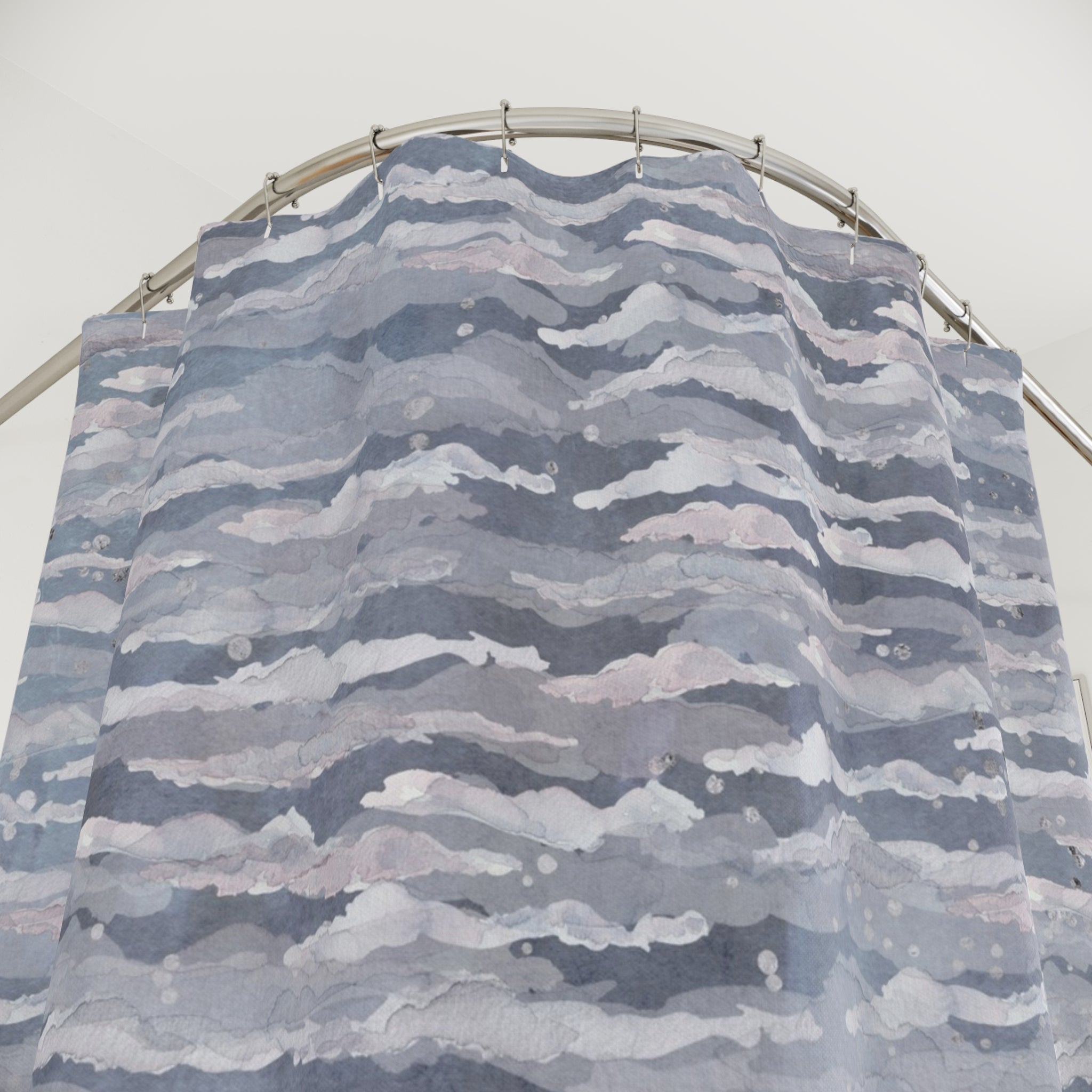 Clouds Shower Curtain | Grey Abstract Bathroom Decor
