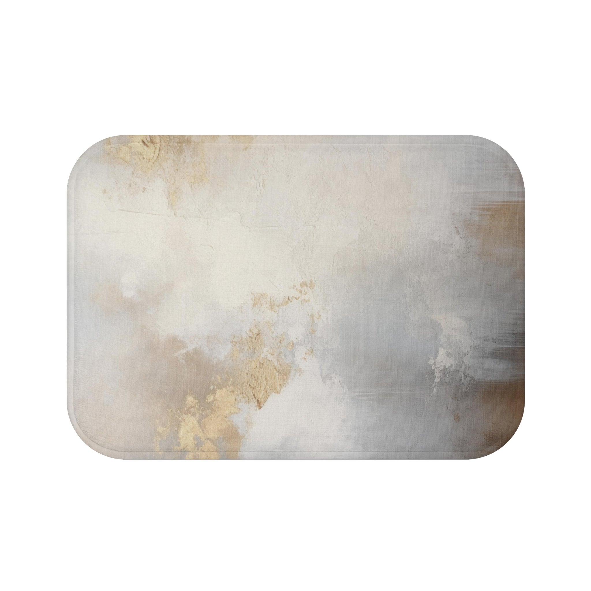 Boho Bath, Kitchen Mat | Modern Beige Grey Ombre, Muted Gold Floor Rug