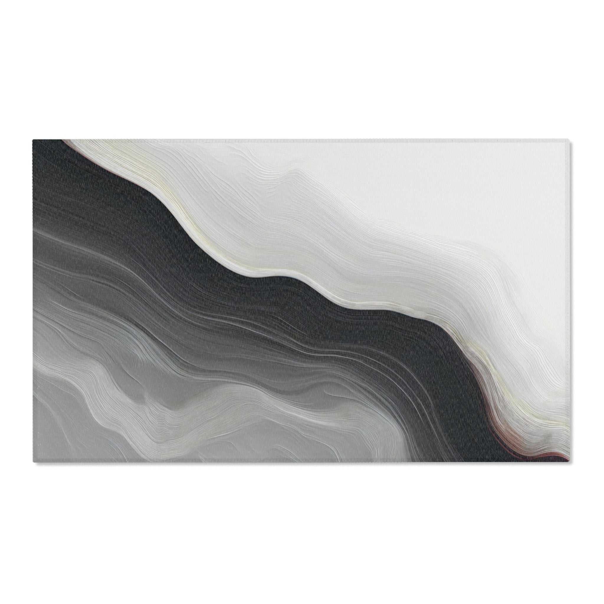 Abstract Area Rug | Black Grey White Ombre