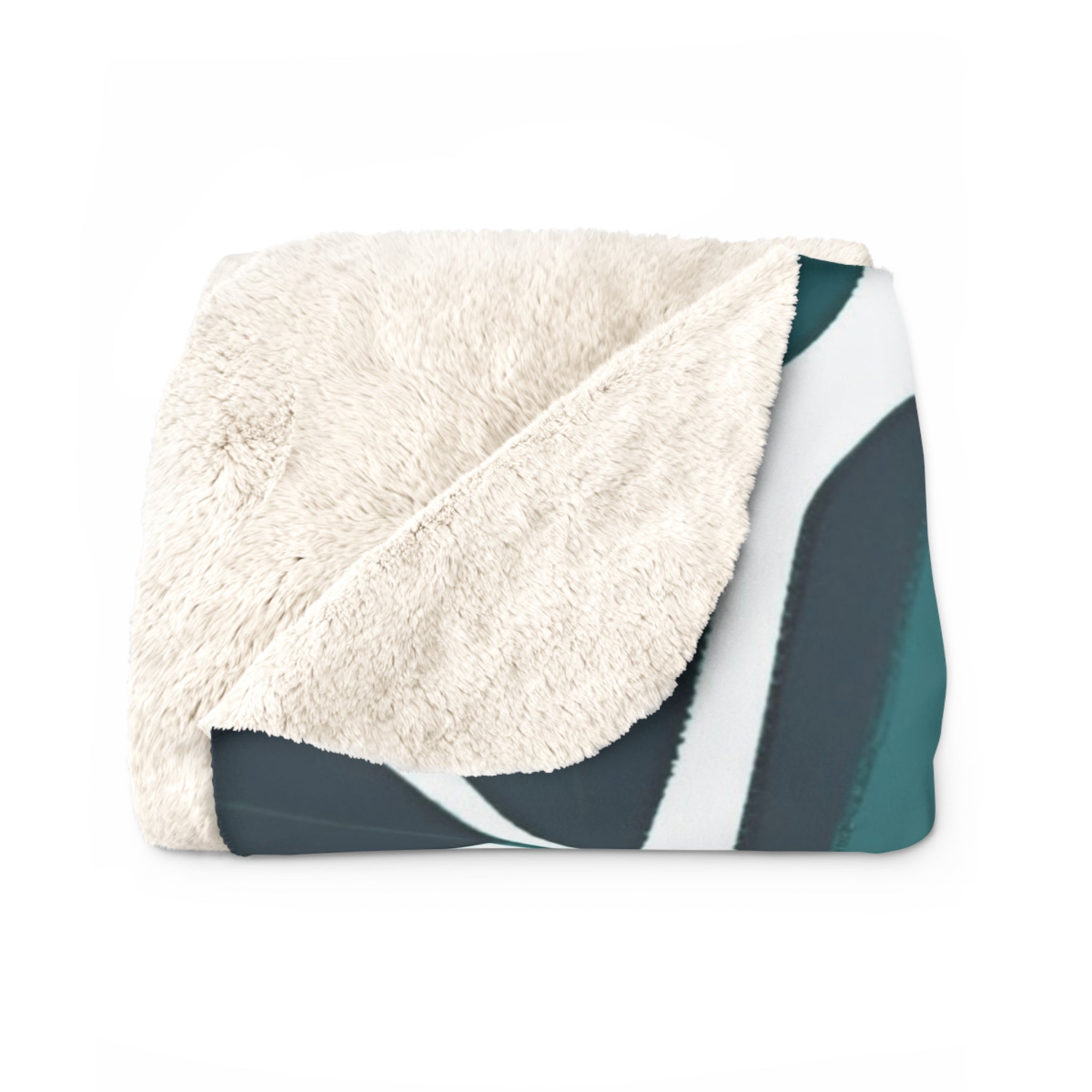 Floral Throw Blanket | Teal, Mint Sage Green Leaves
