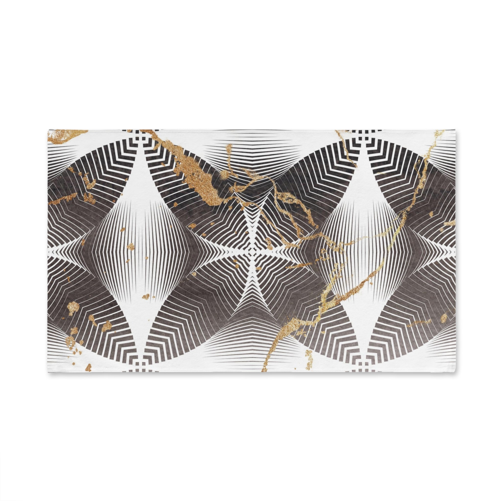 Abstract Kitchen, Bath Hand Towel | White Beige, Taupe Black White