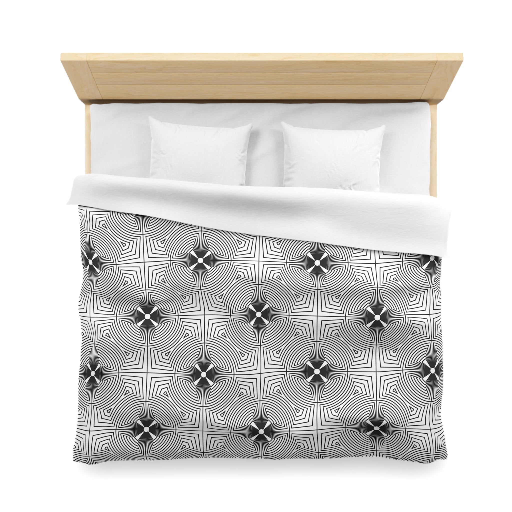 Art Deco Cotton Duvet, Pillow Cover | Black White Bedroom Decor