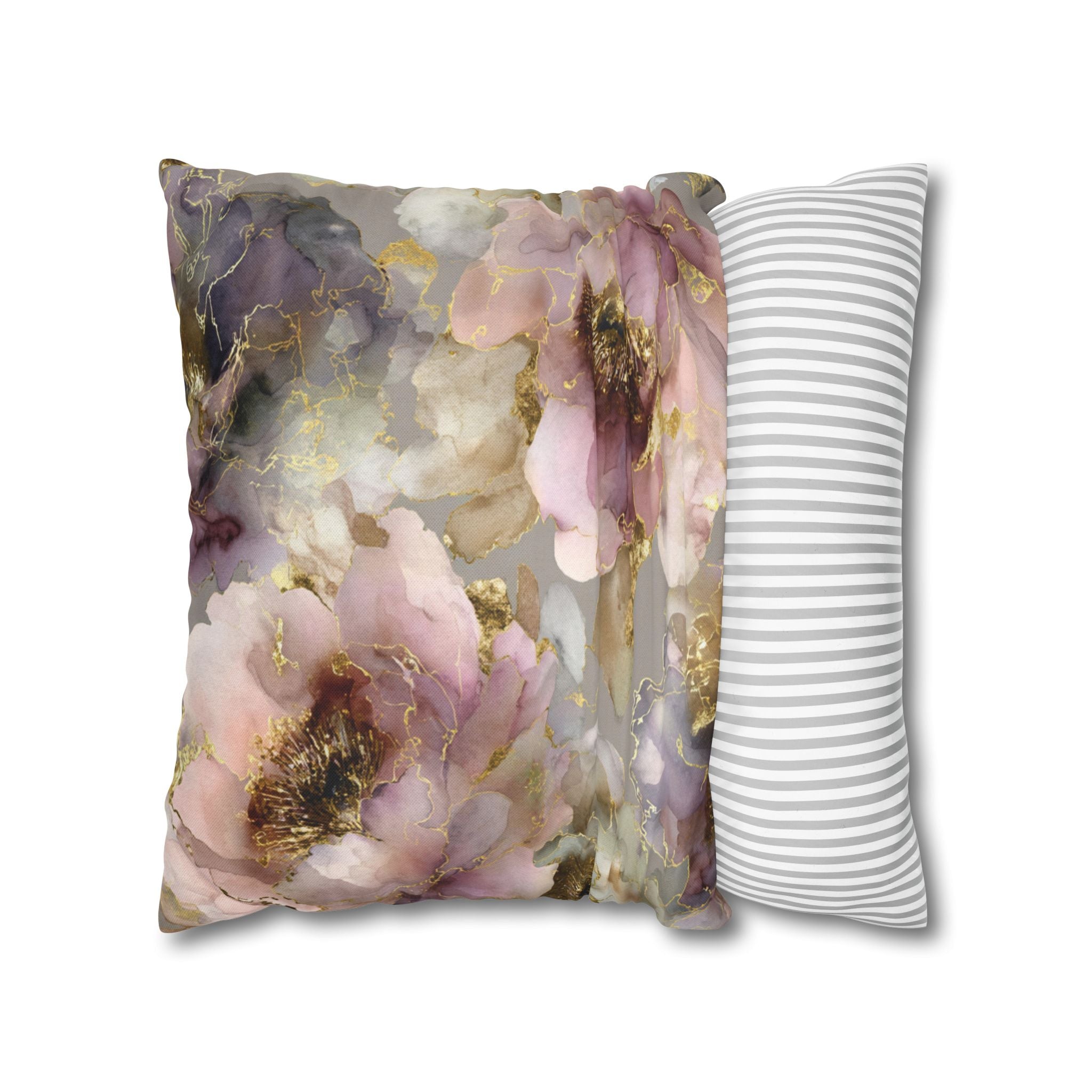 Botanical Watercolor Throw Pillow Cover | Mauve Blossom