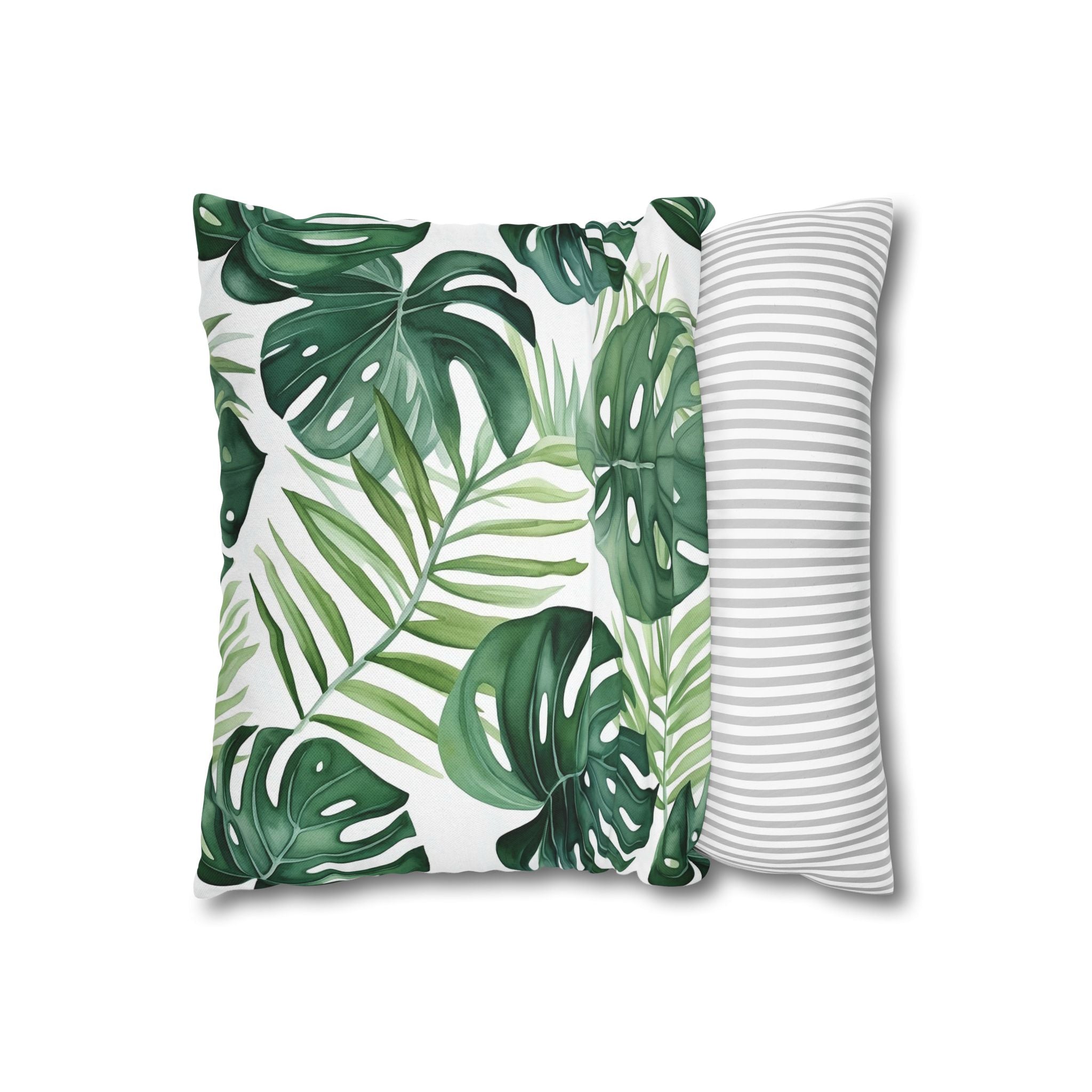 Green Monsteral Jungle Pillow Cover | Floral Pillowcase