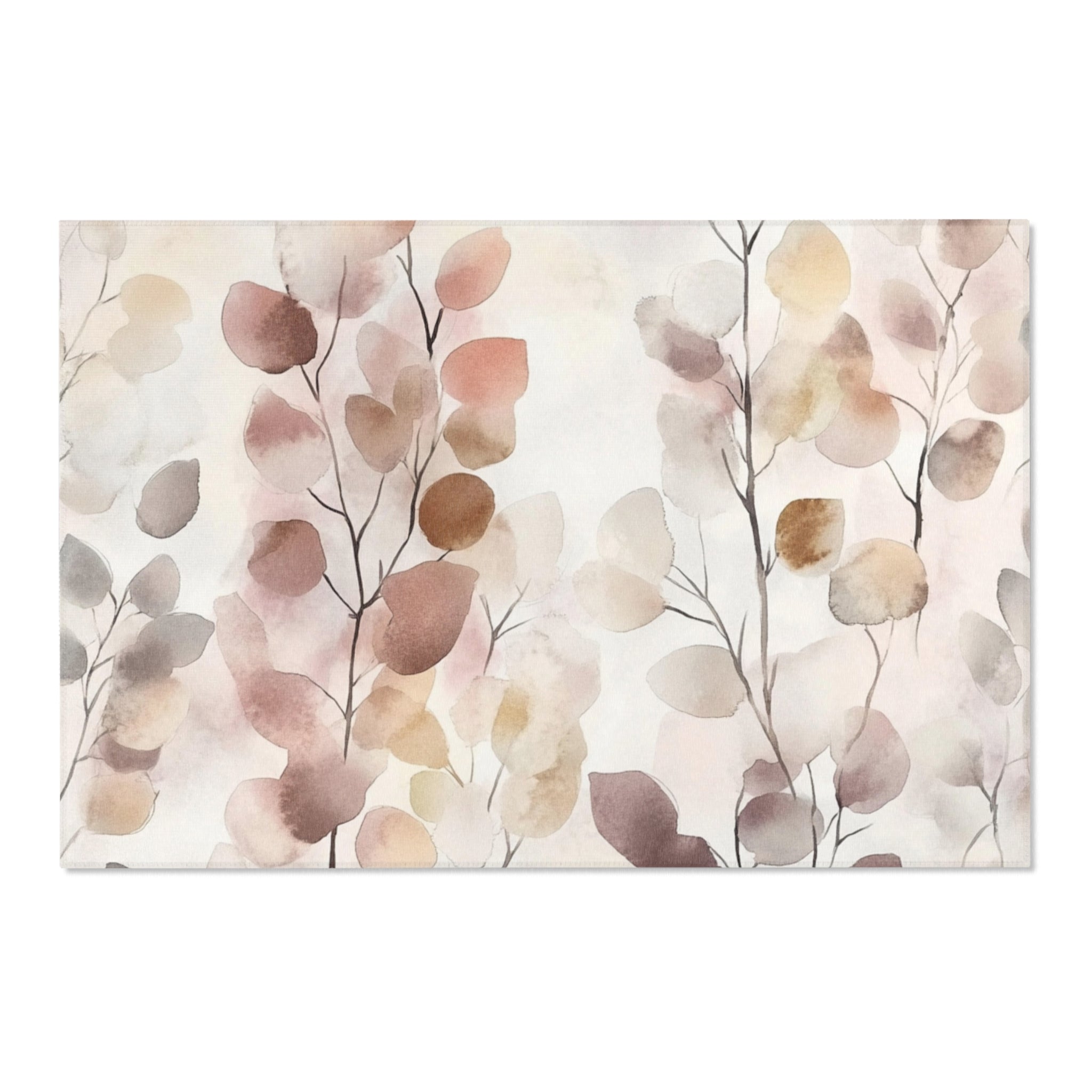 Floral Leaves Large Area Rug | Modern Watercolor Rug