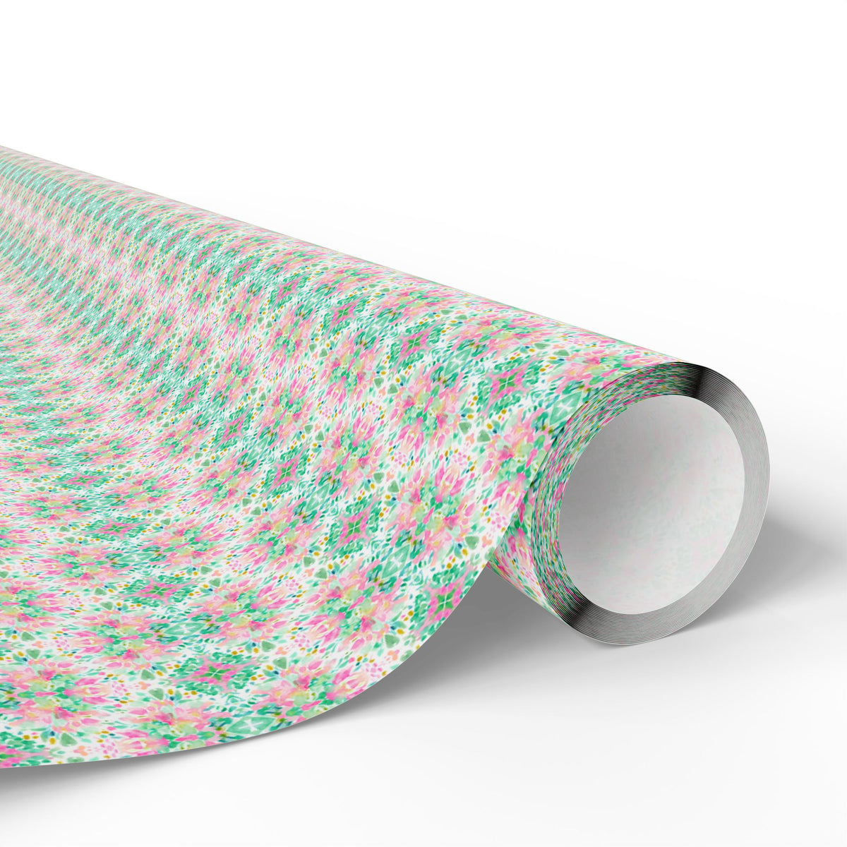 Bright Pink Green Watercolor Wrapping Paper, Kaleidoscope Gift Wrap